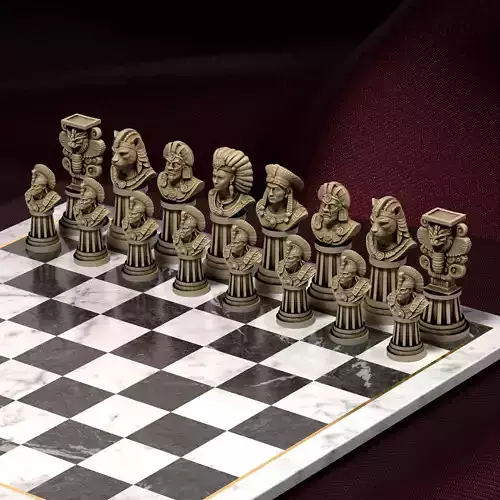 Aztec Empire 3D Chess Printable Ancient Warriors Gods 3D print model