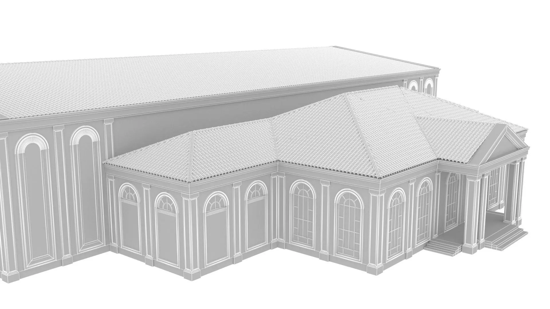 restaurant Low-poly 3D model_9