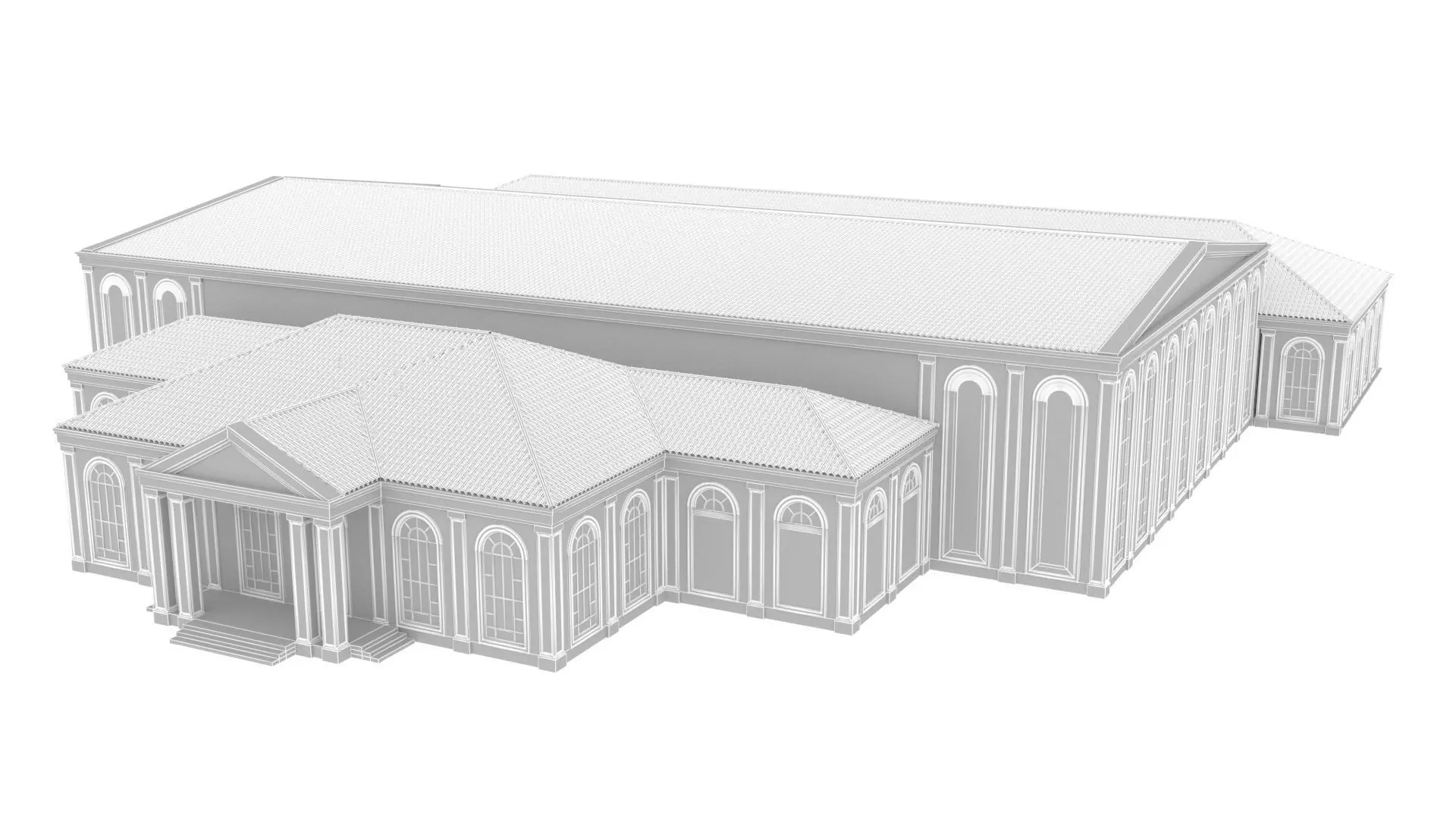 restaurant Low-poly 3D model_8