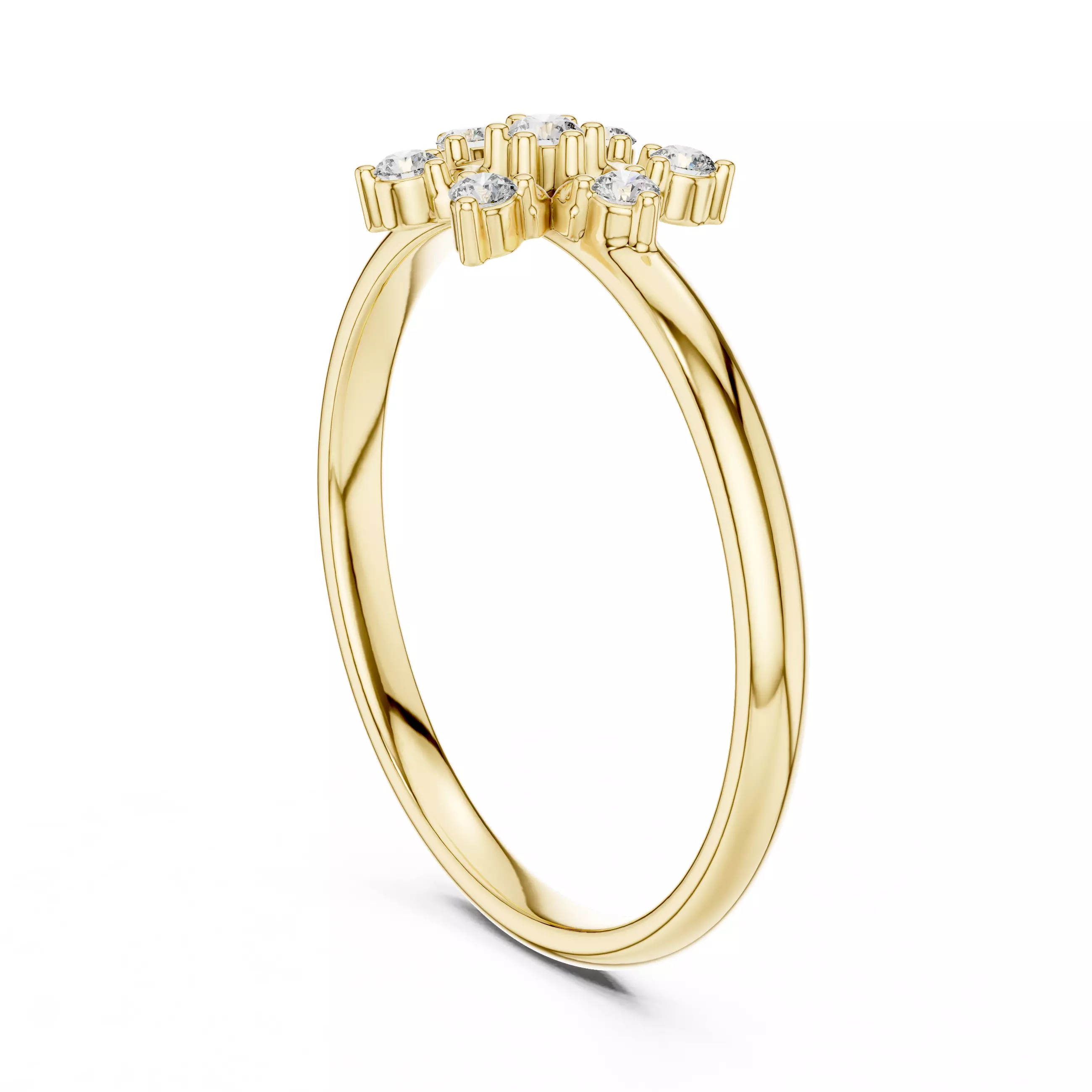 Seven Round Diamond Classic Design Wedding Ring 3DM STL Video 3D print model_6