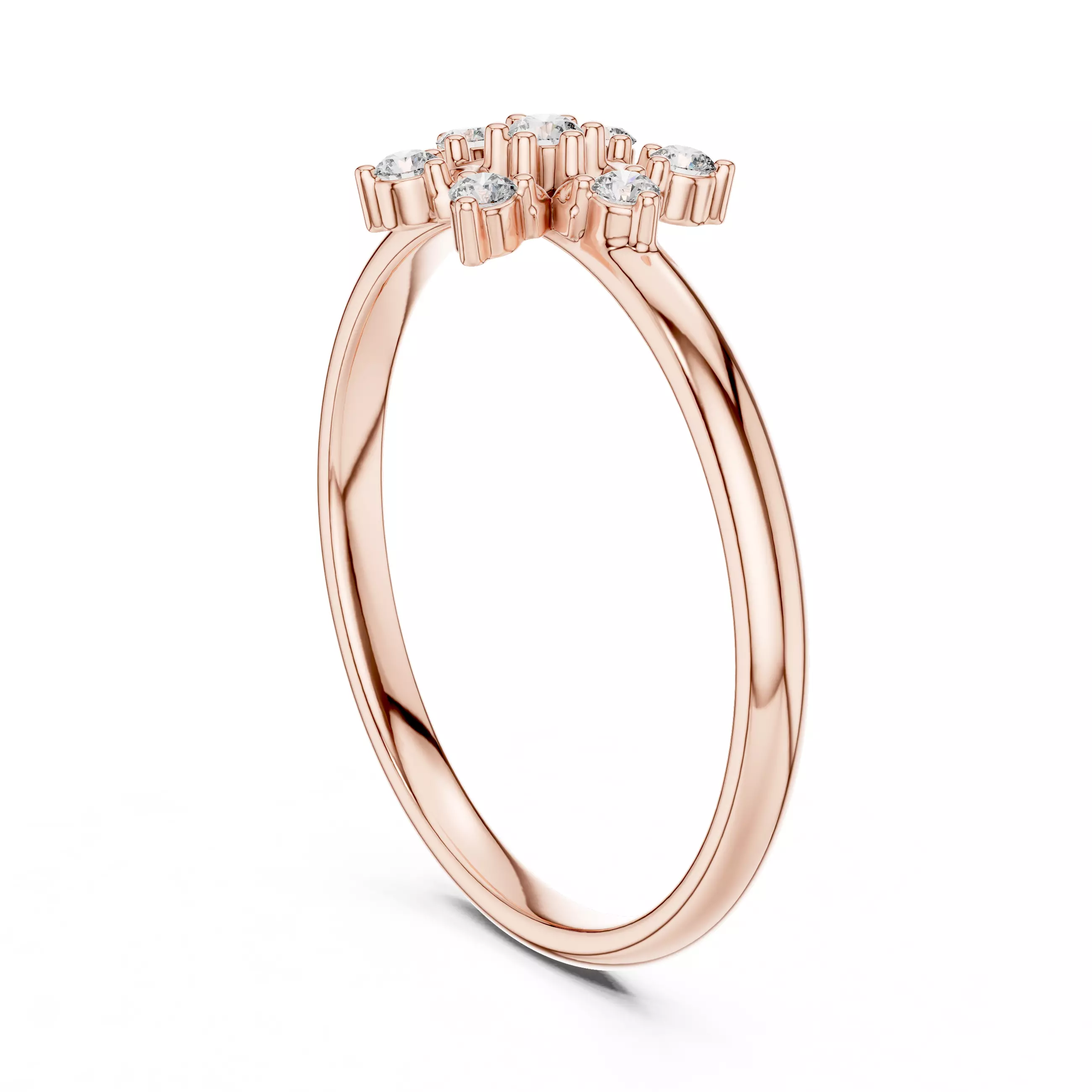 Seven Round Diamond Classic Design Wedding Ring 3DM STL Video 3D print model_3