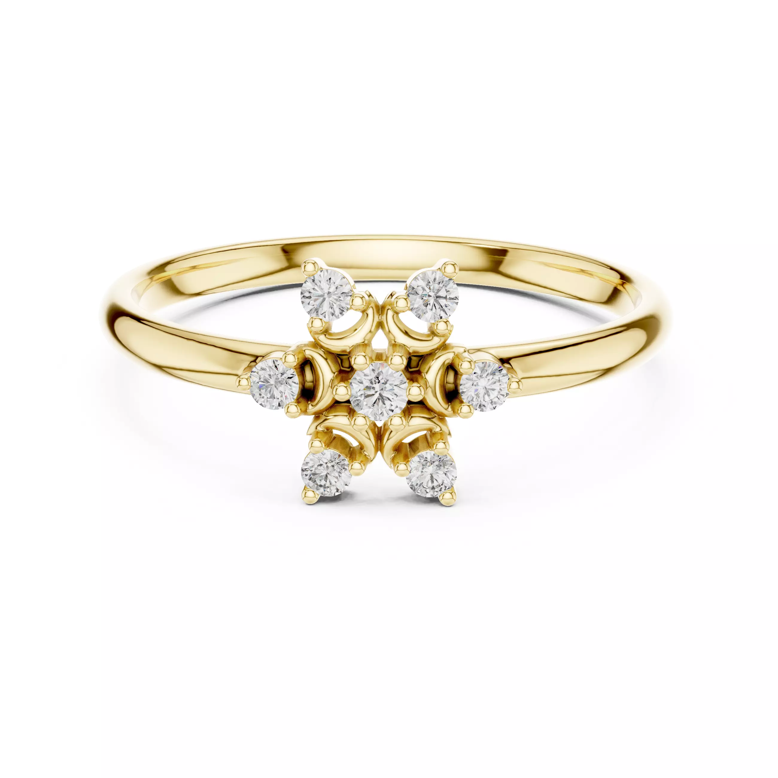 Seven Round Diamond Classic Design Wedding Ring 3DM STL Video 3D print model_1