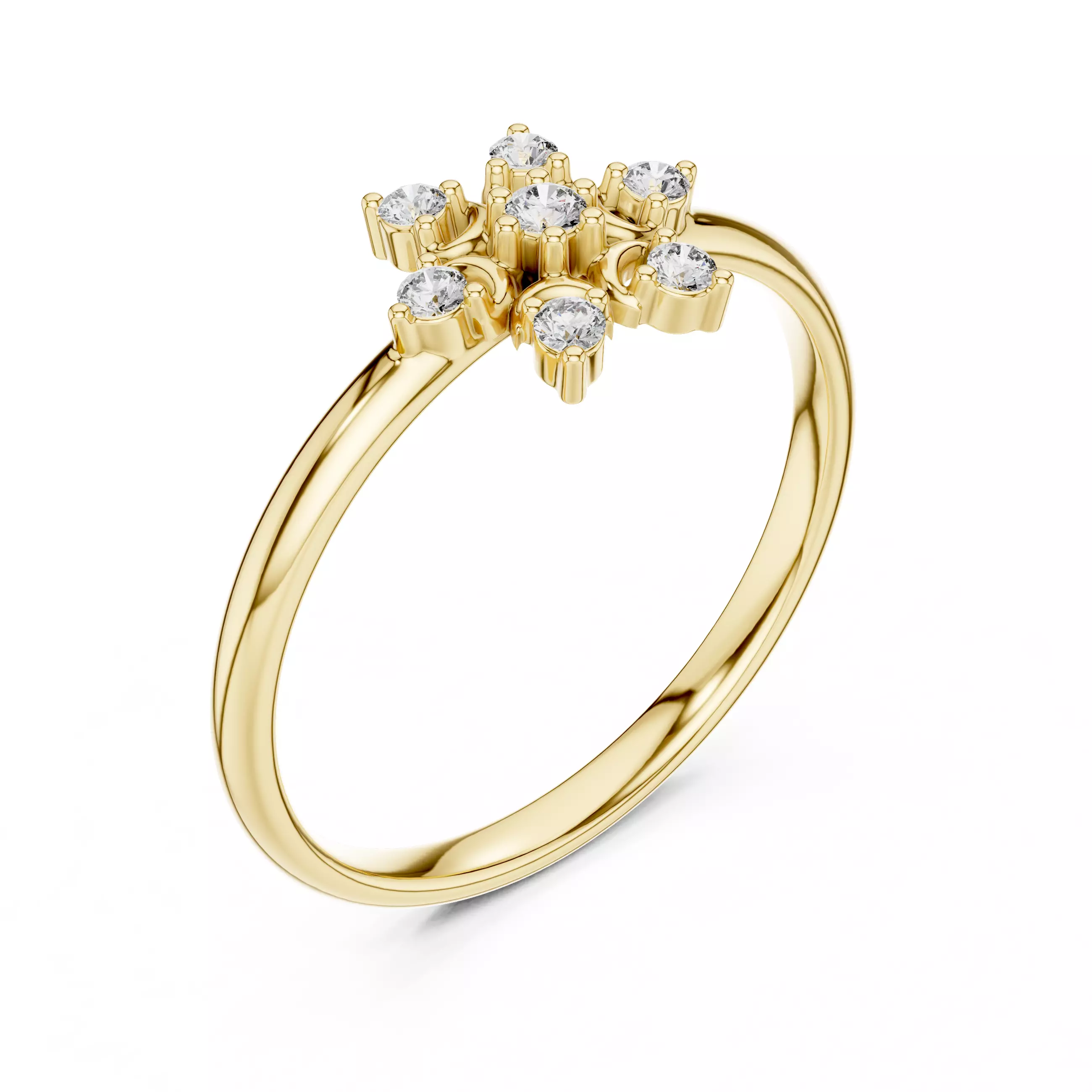 Seven Round Diamond Classic Design Wedding Ring 3DM STL Video 3D print model_7