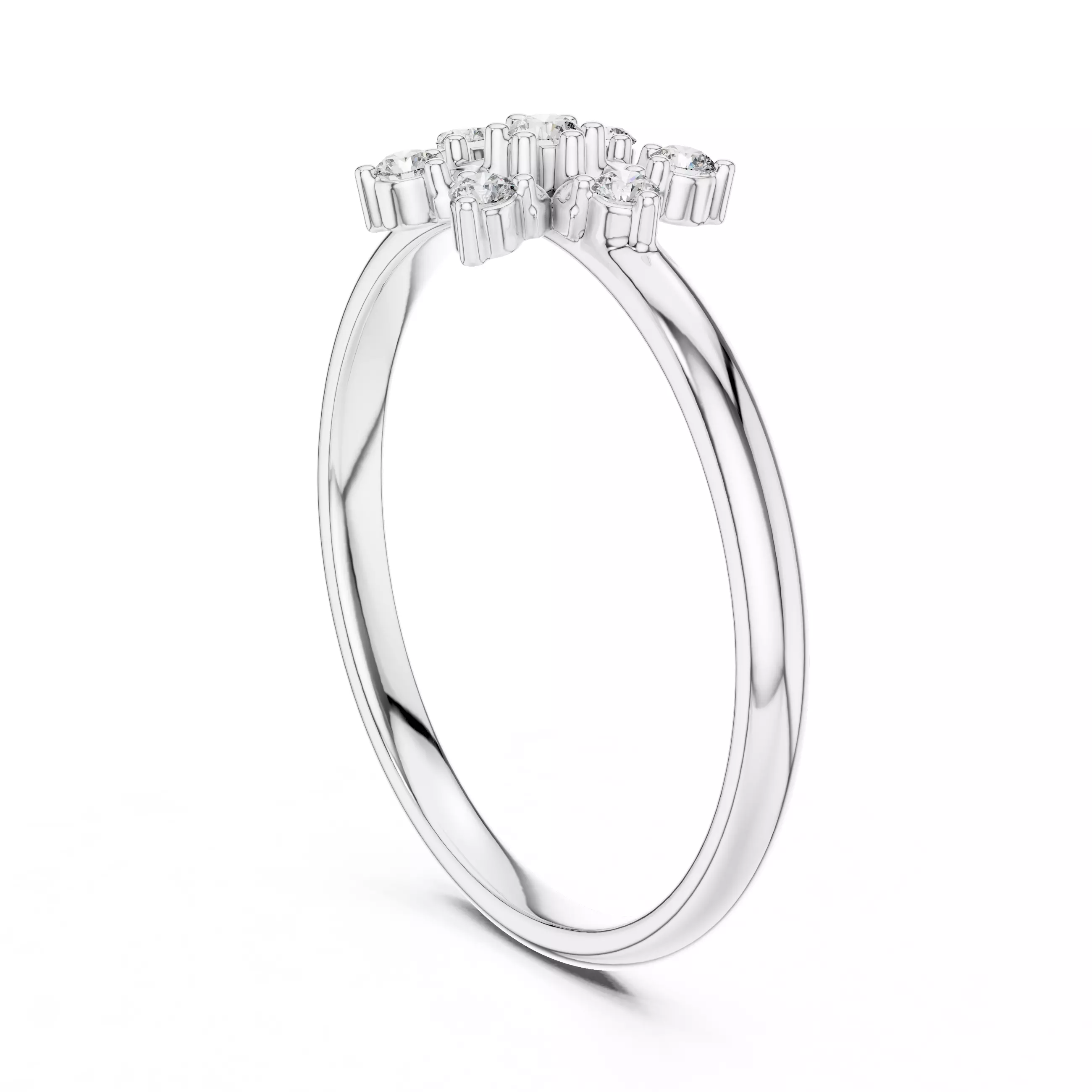 Seven Round Diamond Classic Design Wedding Ring 3DM STL Video 3D print model_9