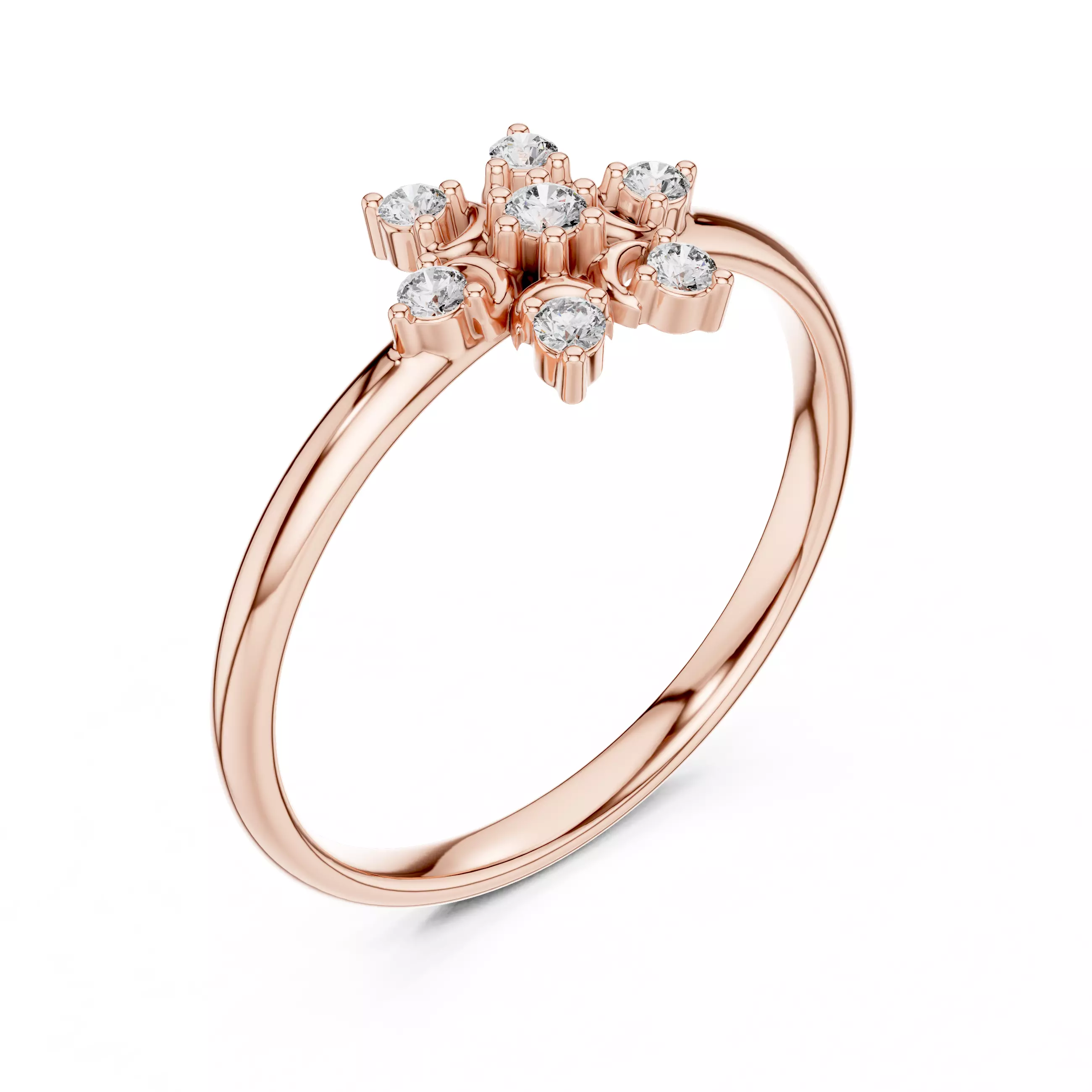 Seven Round Diamond Classic Design Wedding Ring 3DM STL Video 3D print model_4