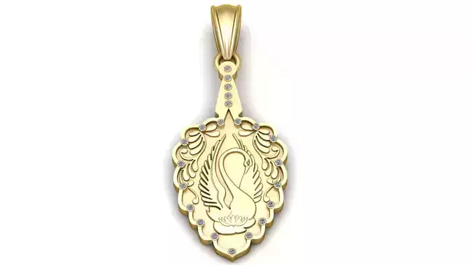 Golden Swan Pendan 3D print model
