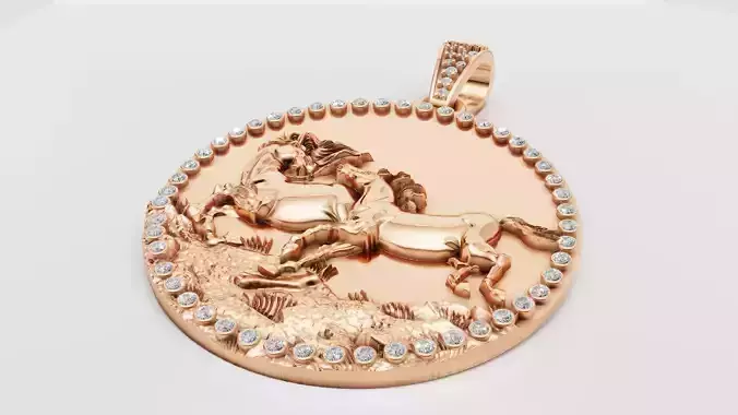 ROUND GOLD HOURS PENDANT 