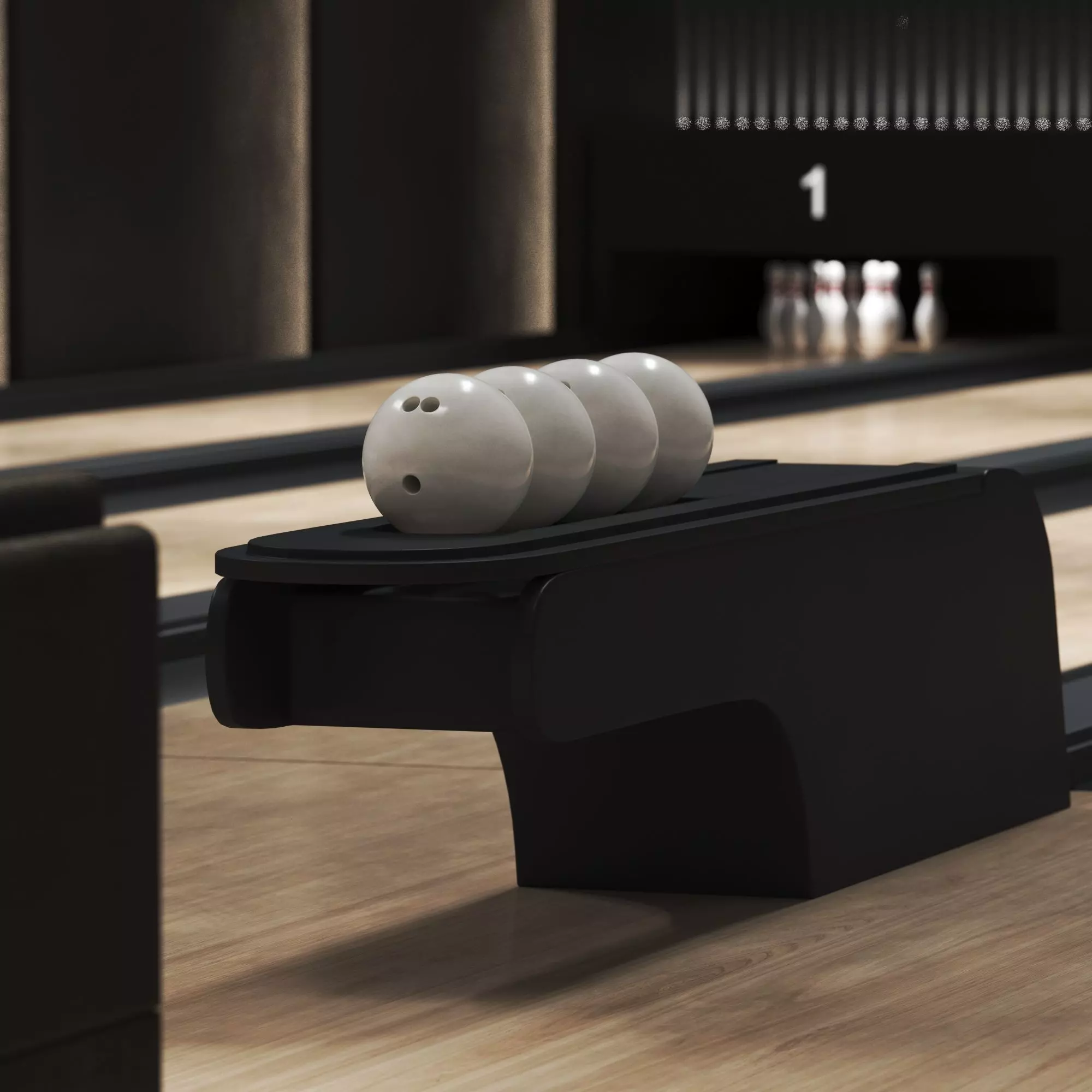 Modern Bowling Alley Interior 3D Model 3D model_6
