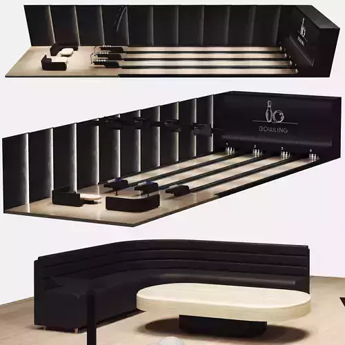 Modern Bowling Alley Interior 3D Model 3D model Modern Bowling Alley Interior 3D Model 3D model