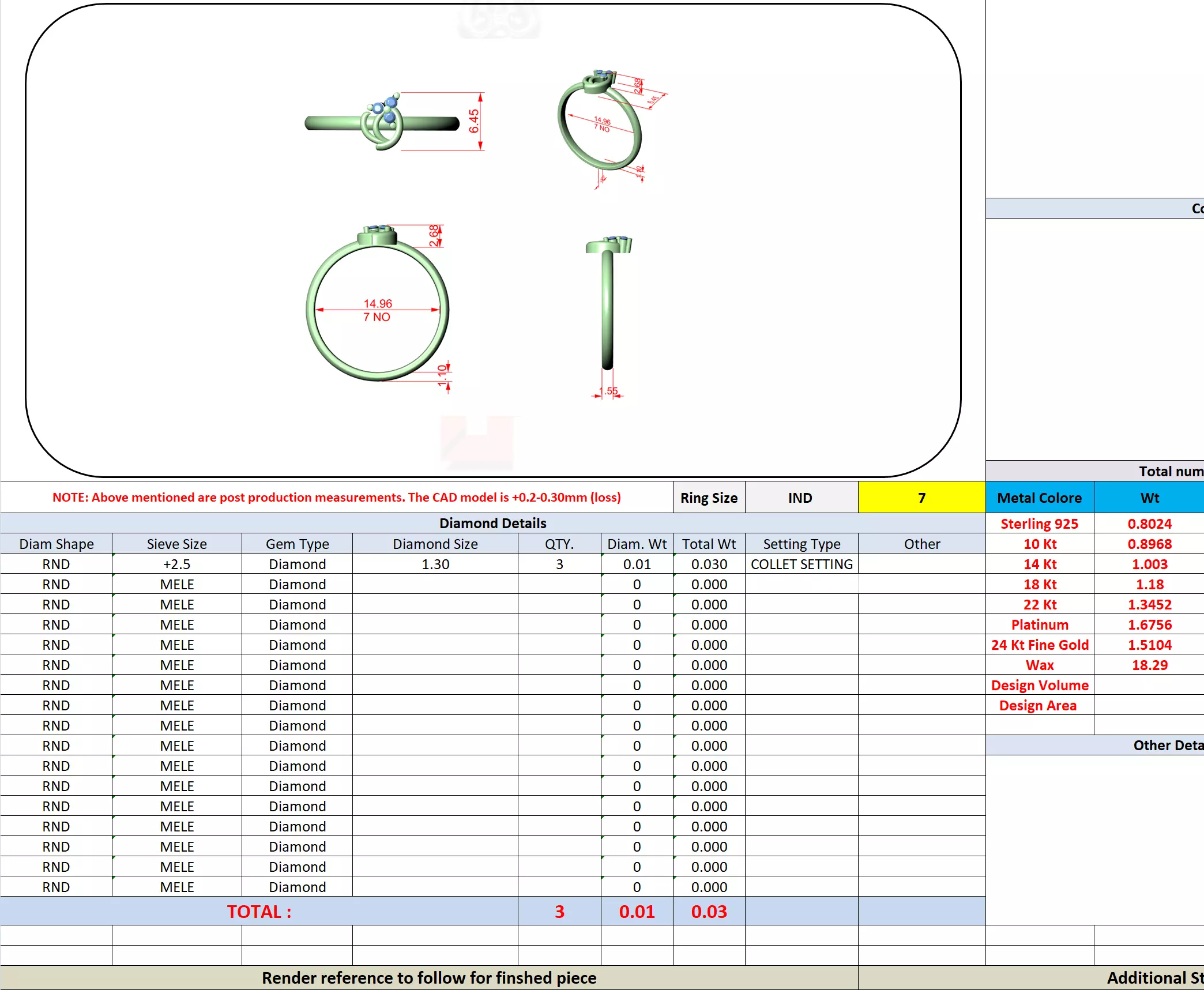  Three Round Diamond Comfort Engagement Ring 3DM STL Video 3D print model_13