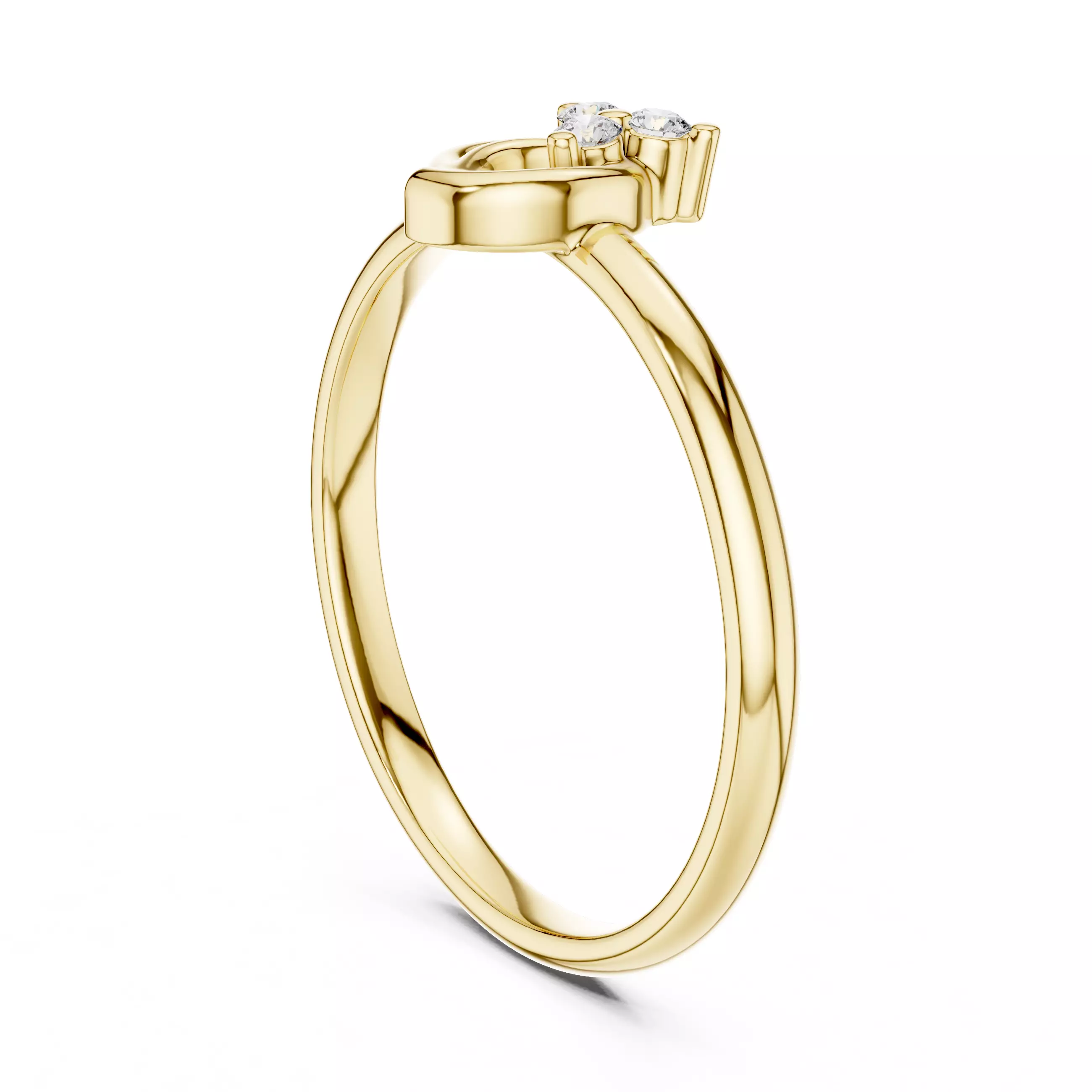  Three Round Diamond Comfort Engagement Ring 3DM STL Video 3D print model_6