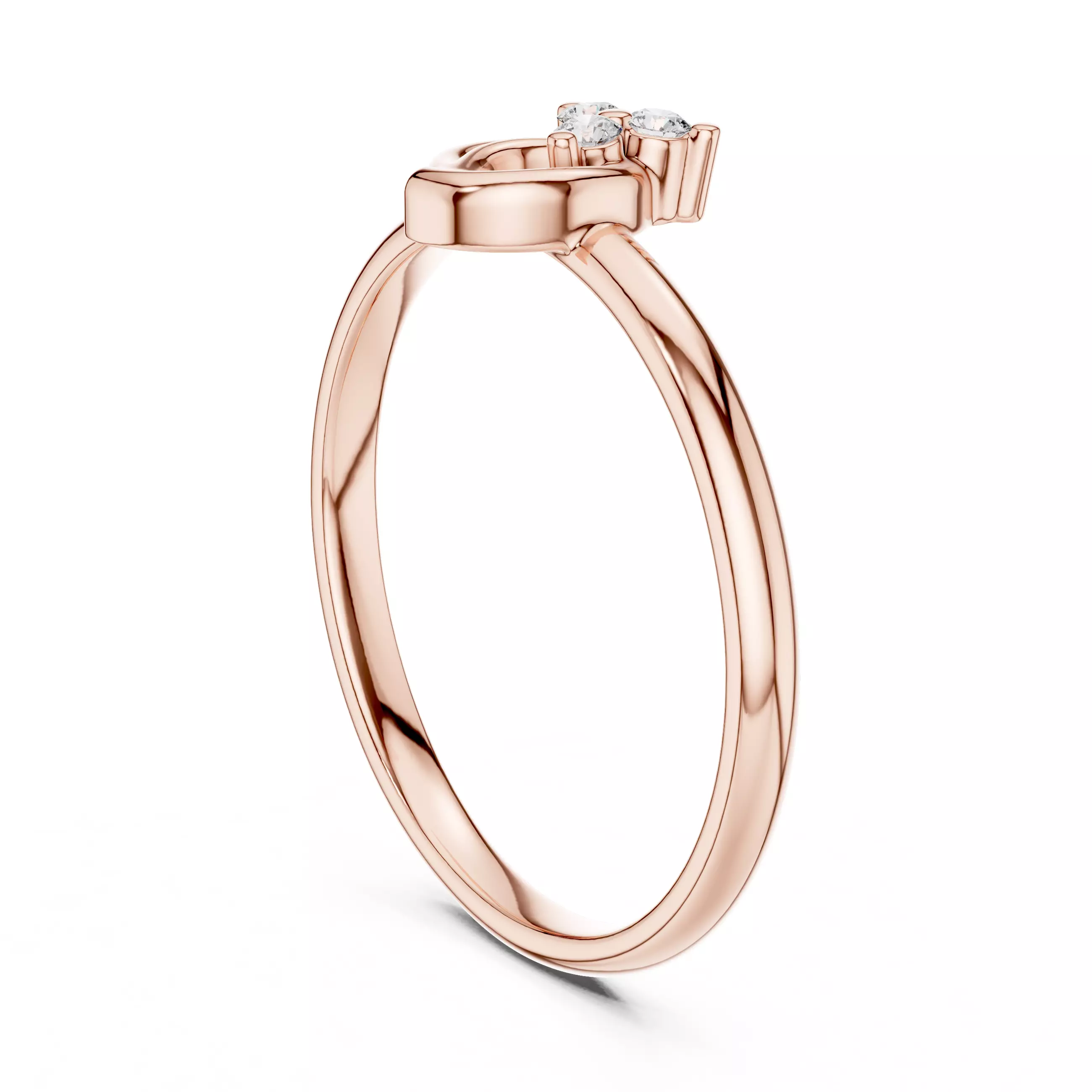  Three Round Diamond Comfort Engagement Ring 3DM STL Video 3D print model_3