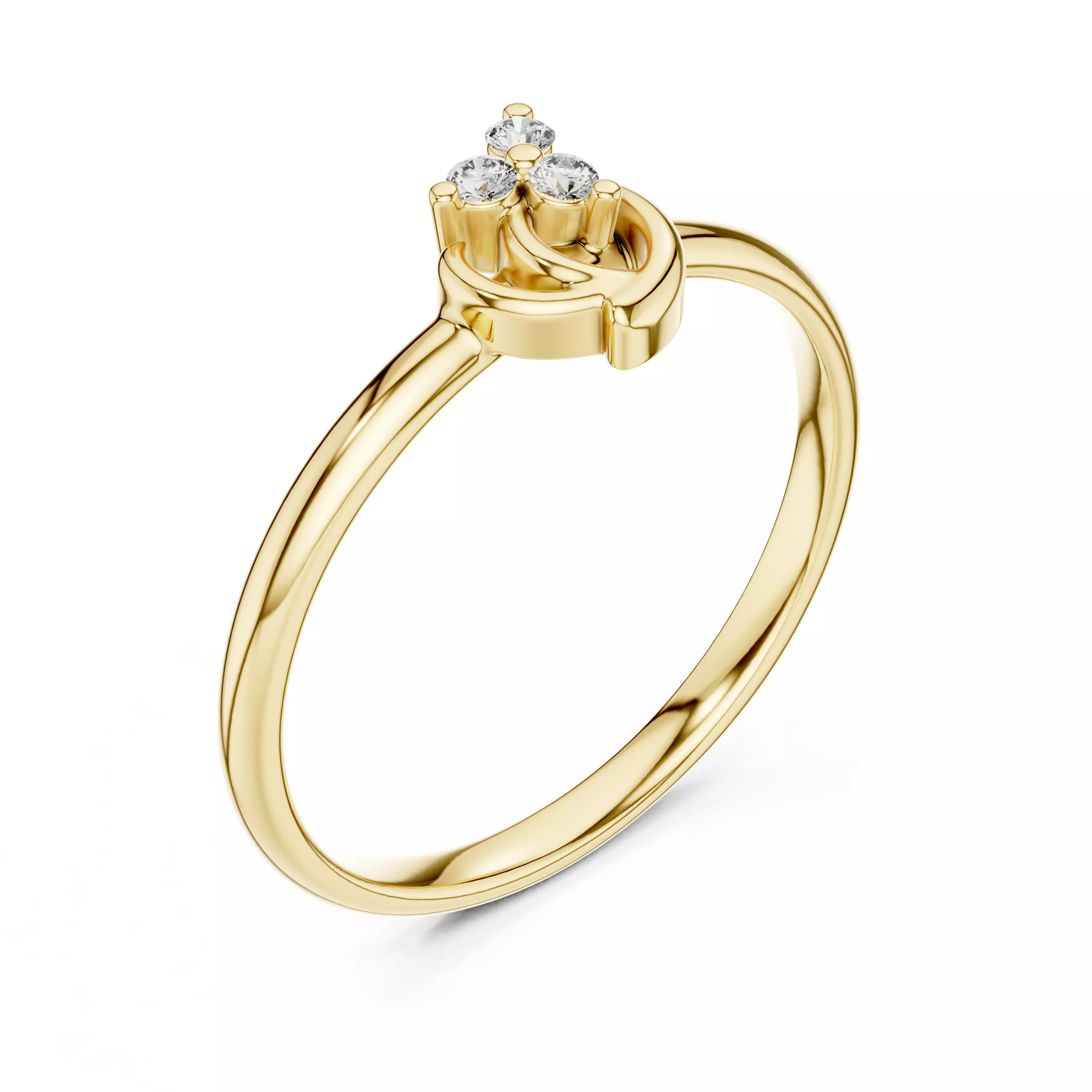  Three Round Diamond Comfort Engagement Ring 3DM STL Video 3D print model_7