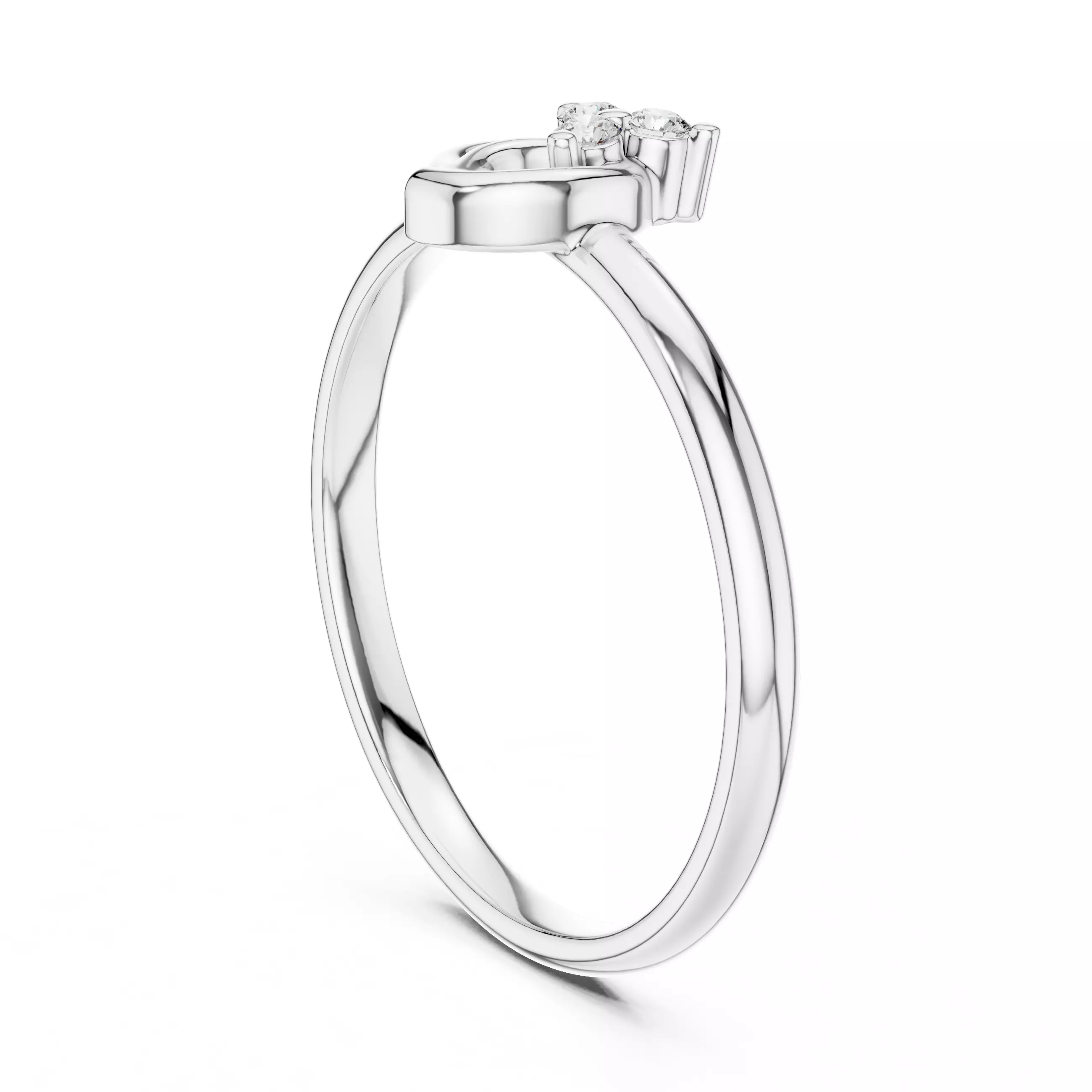  Three Round Diamond Comfort Engagement Ring 3DM STL Video 3D print model_9