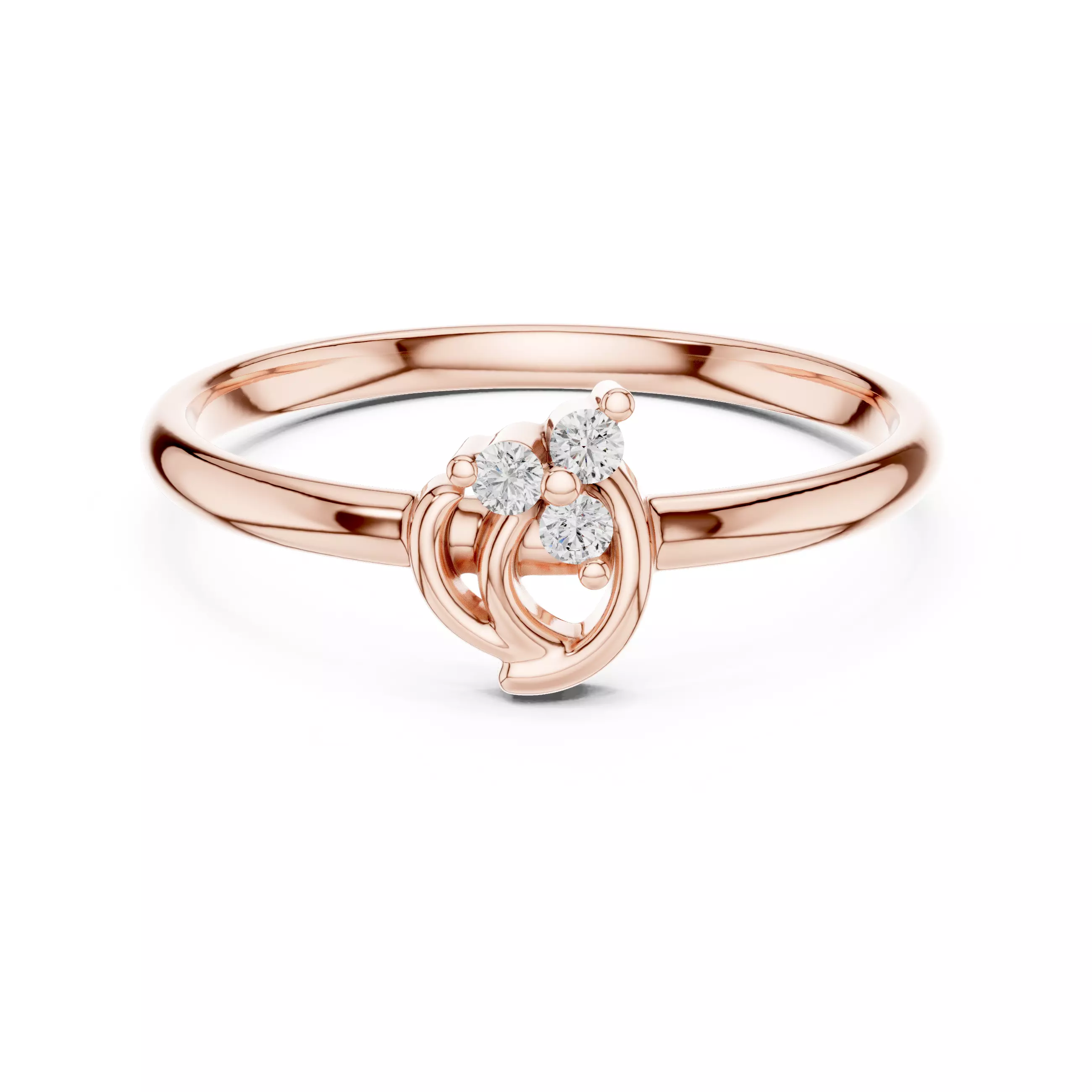  Three Round Diamond Comfort Engagement Ring 3DM STL Video 3D print model_0