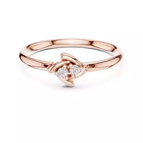 Two Stone Round Cut Diamond Unique Wedding Ring 3DM STL Video