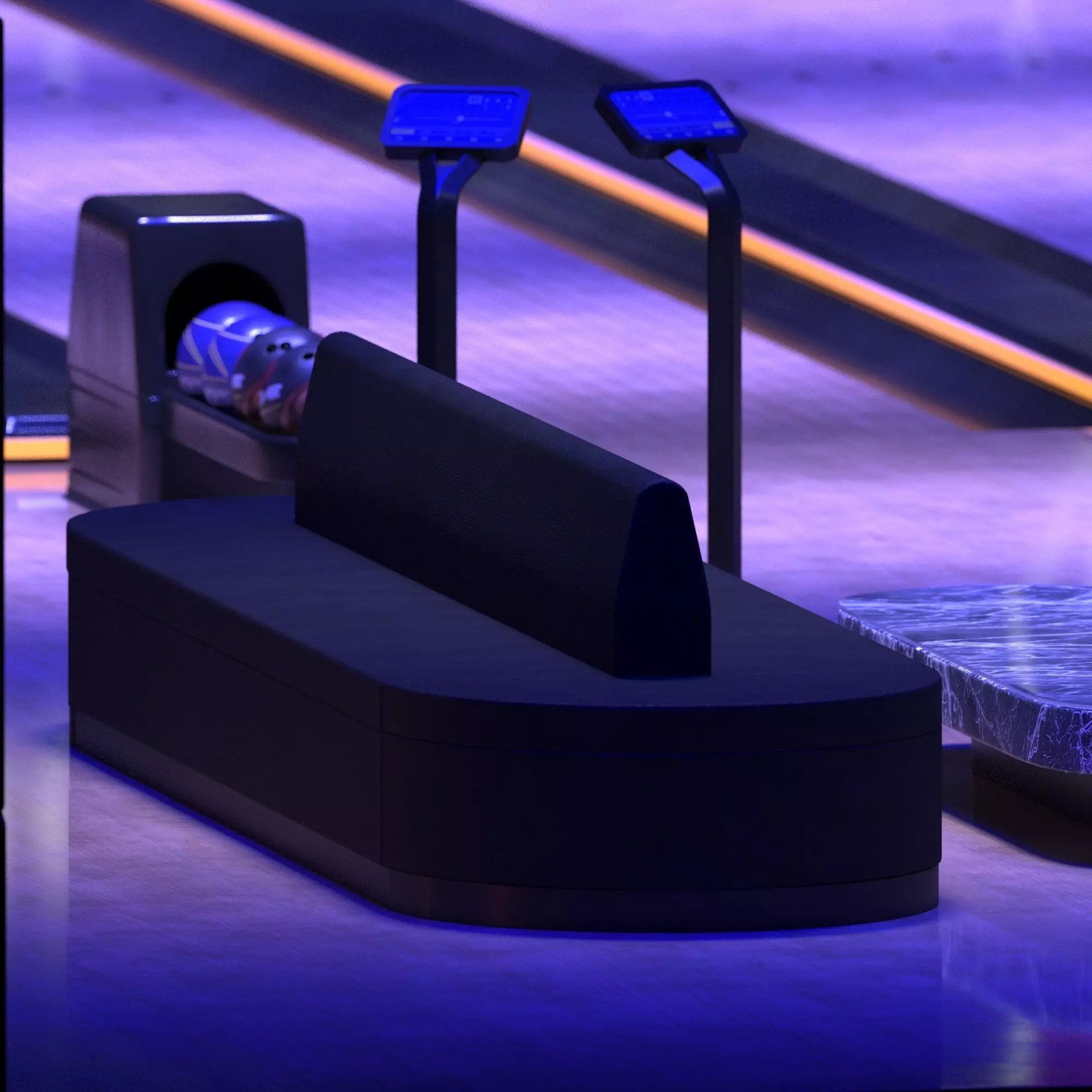 Modern Bowling Alley Interior 3D Model 3D model_4