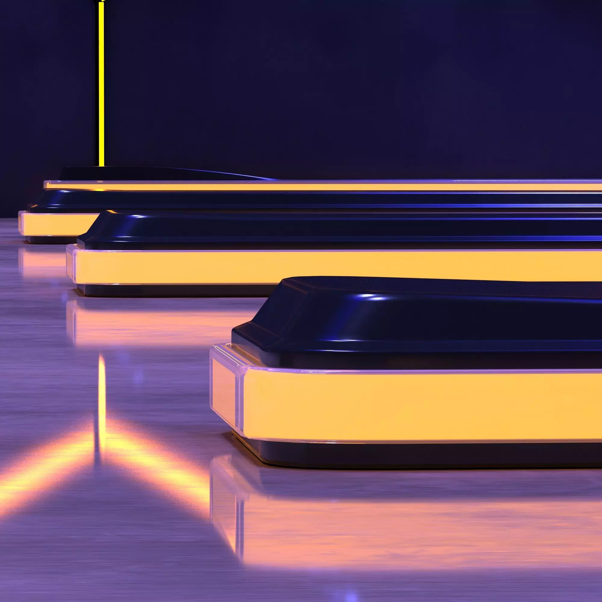 Modern Bowling Alley Interior 3D Model 3D model_1