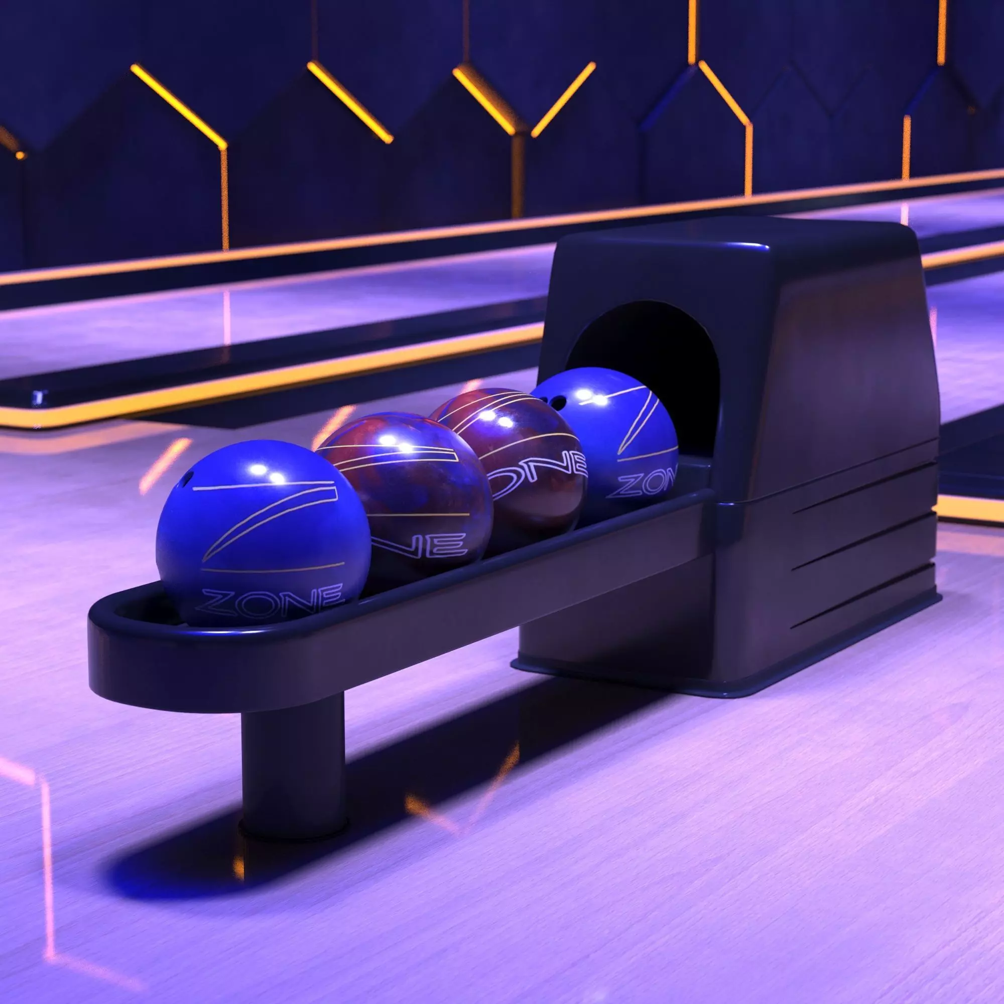 Modern Bowling Alley Interior 3D Model 3D model_6