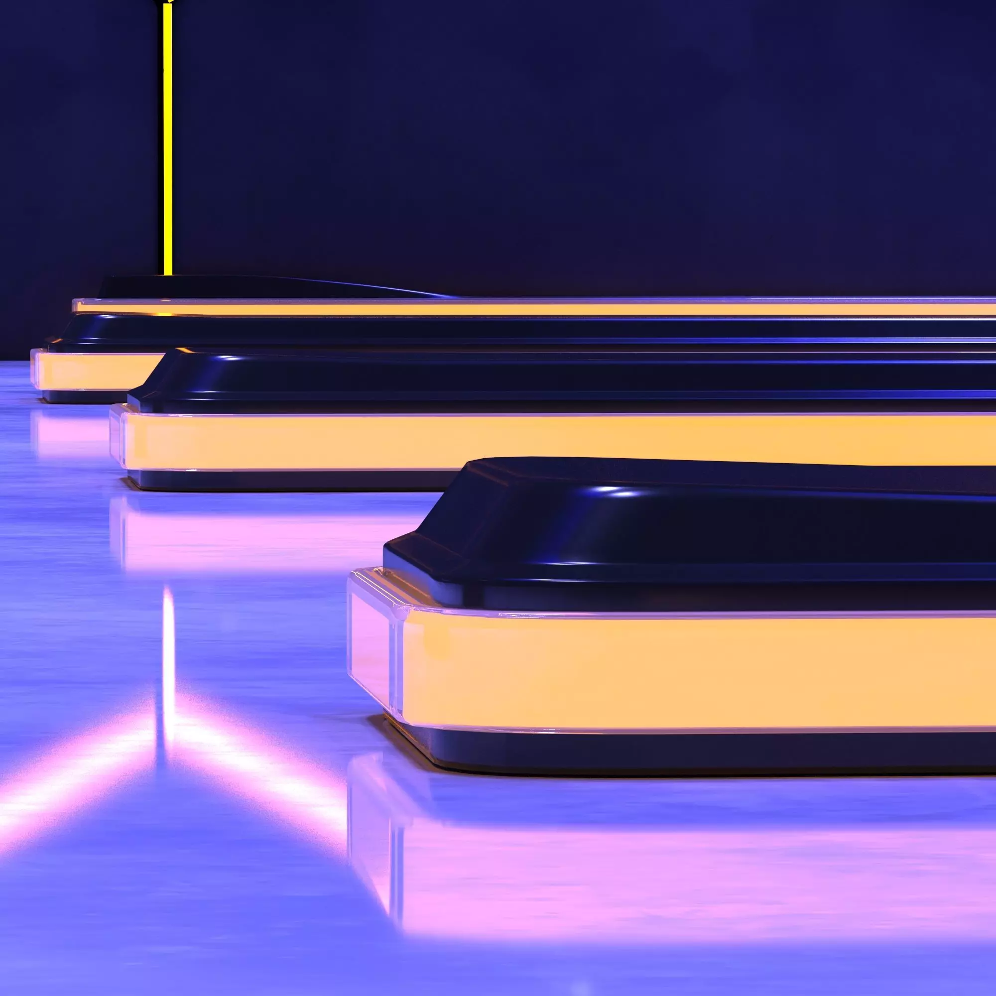 Modern Bowling Alley Interior 3D Model 3D model_8