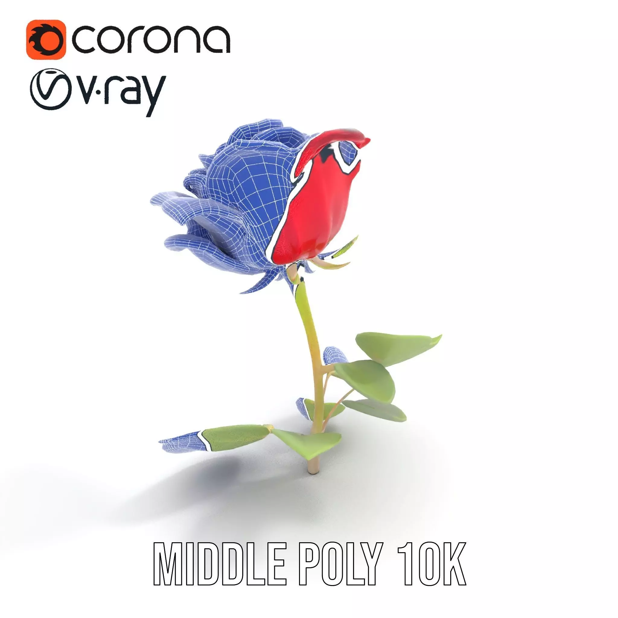 Red Rose Floral model pack Low-poly 3D model_22