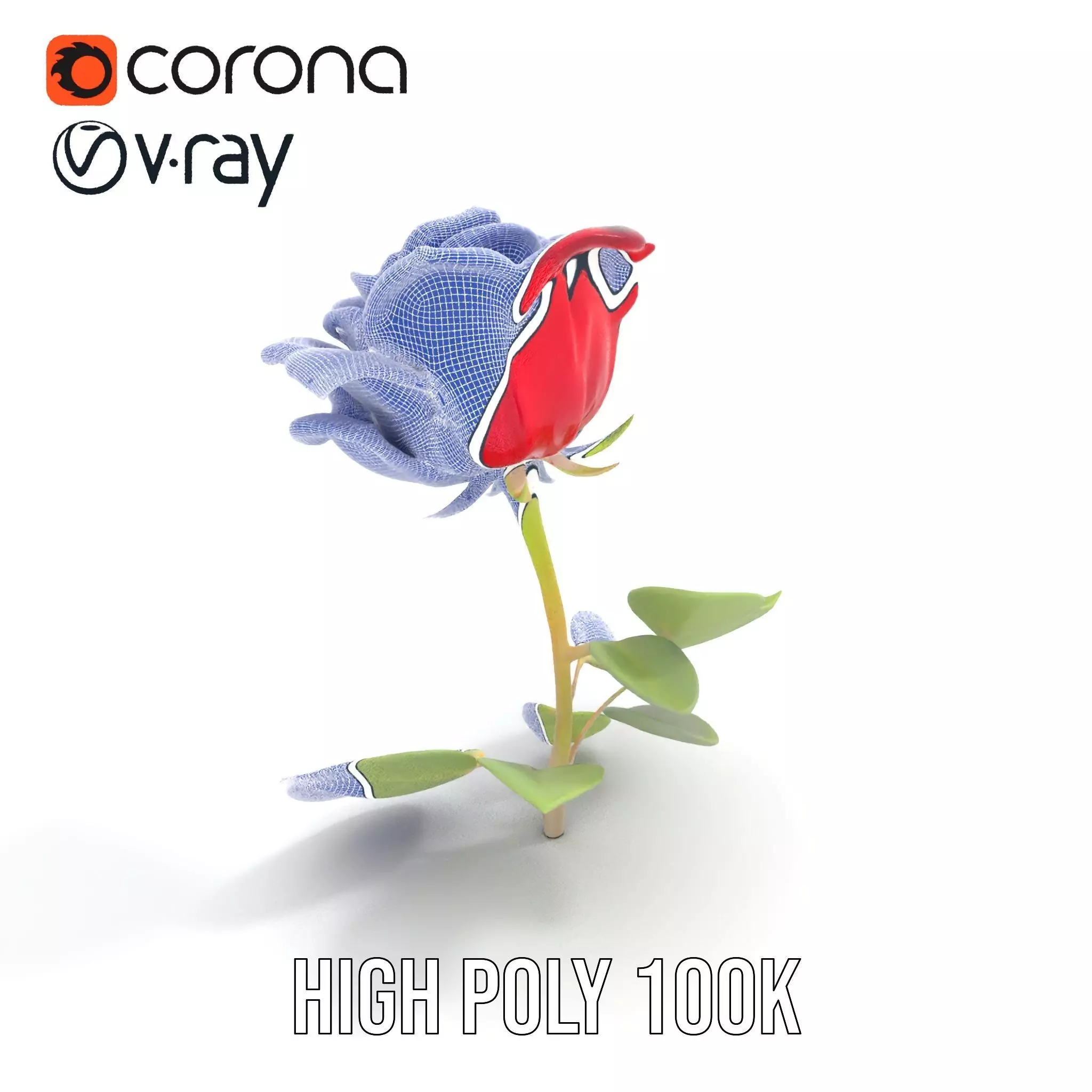 Red Rose Floral model pack Low-poly 3D model_27