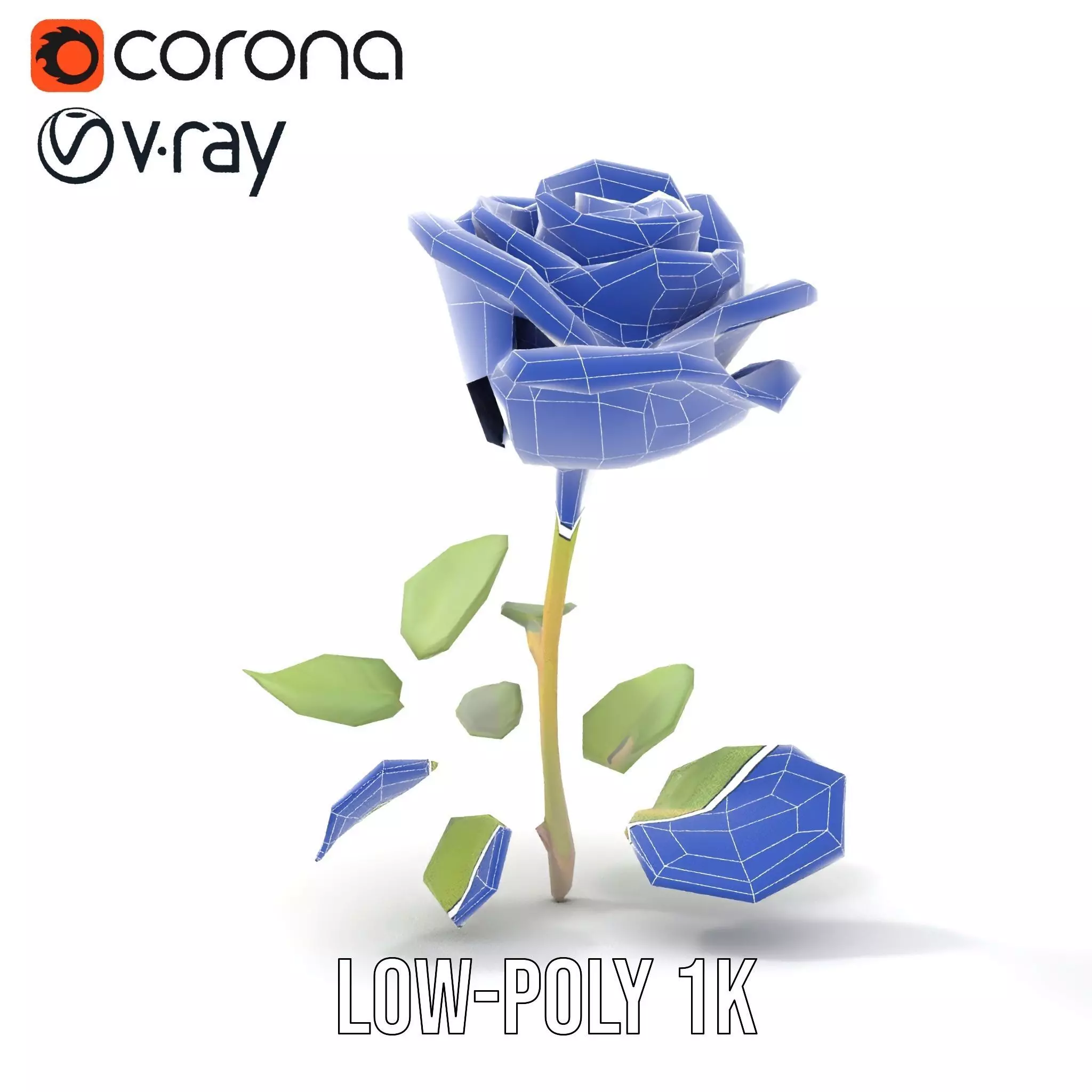 Red Rose Floral model pack Low-poly 3D model_29