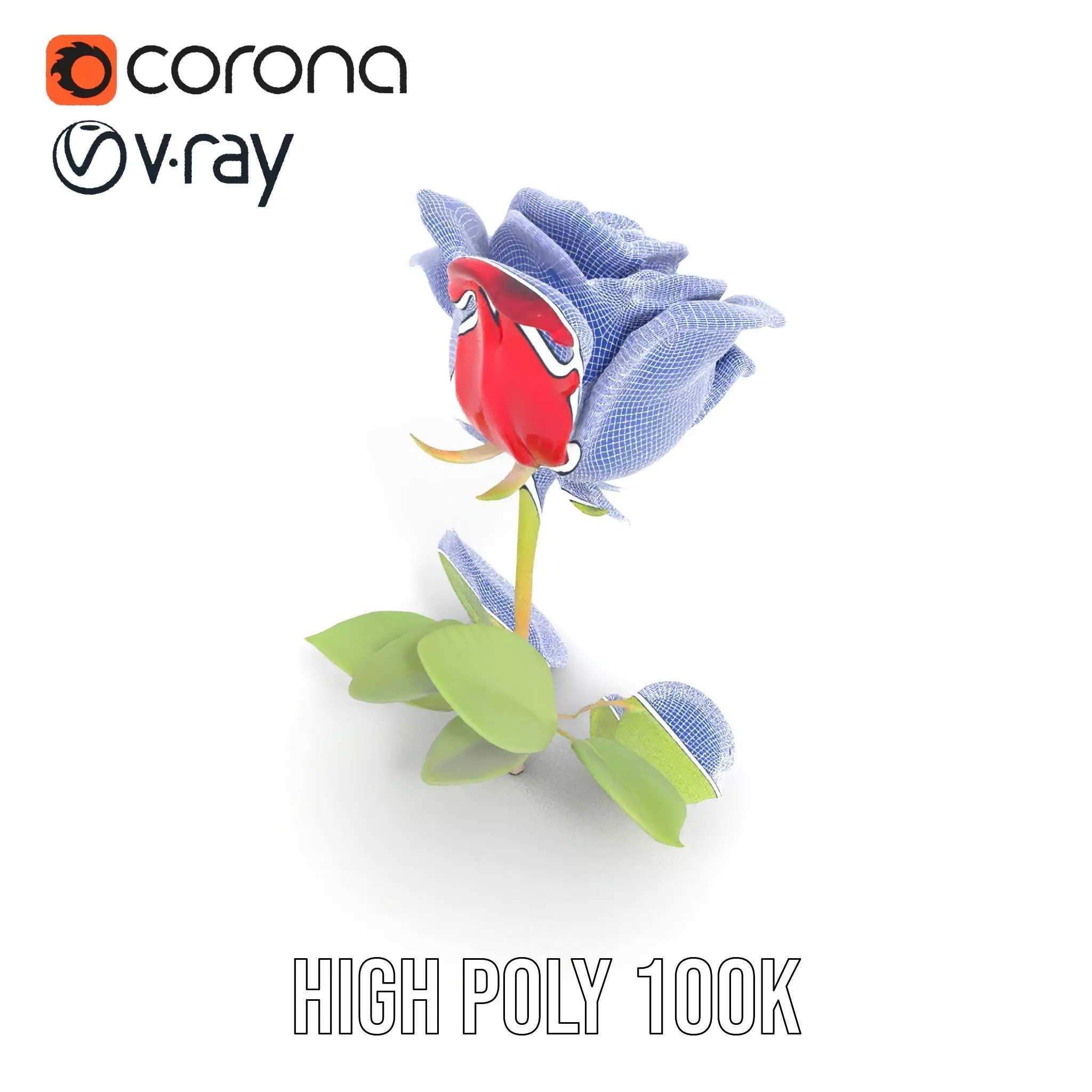 Red Rose Floral model pack Low-poly 3D model_32