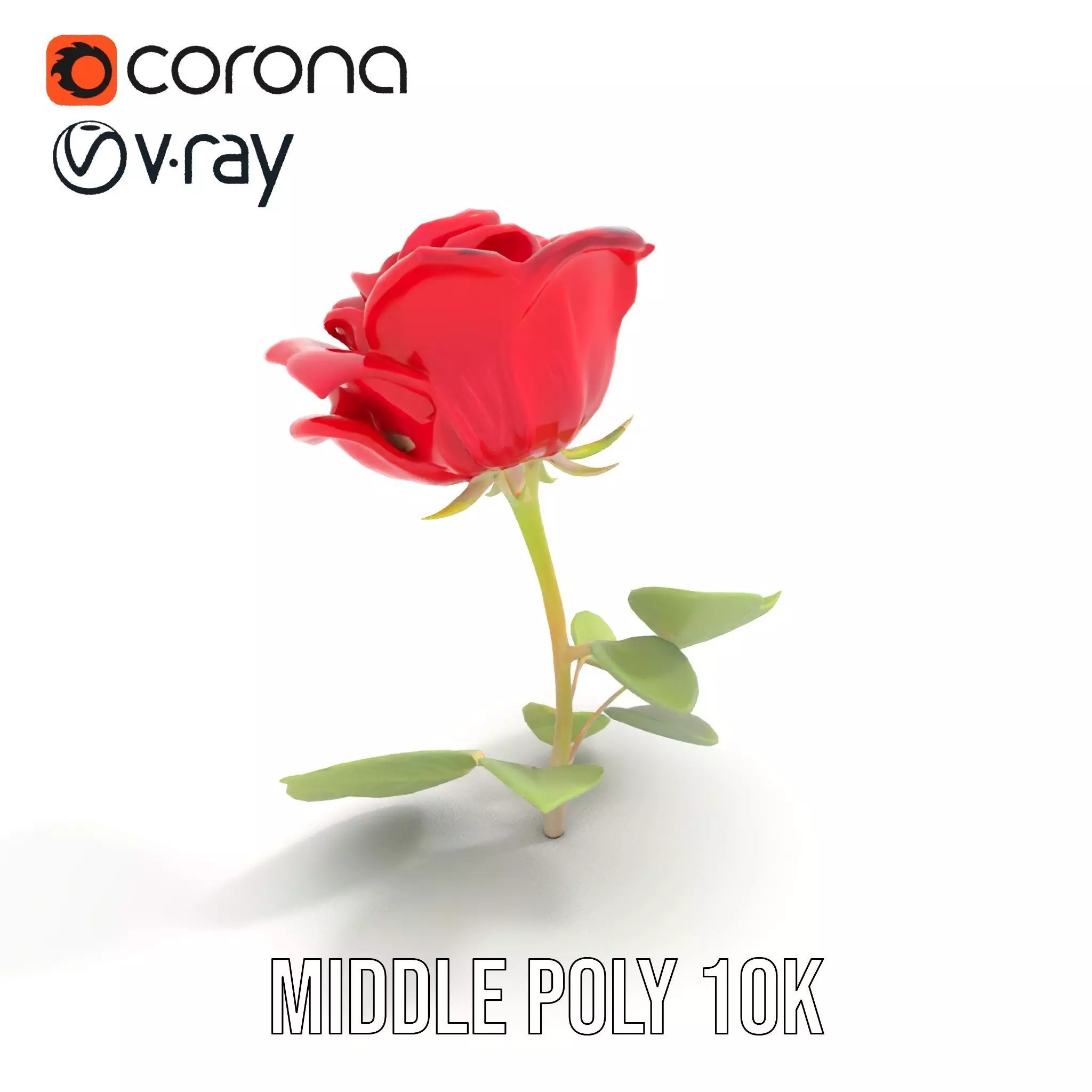 Red Rose Floral model pack Low-poly 3D model_7