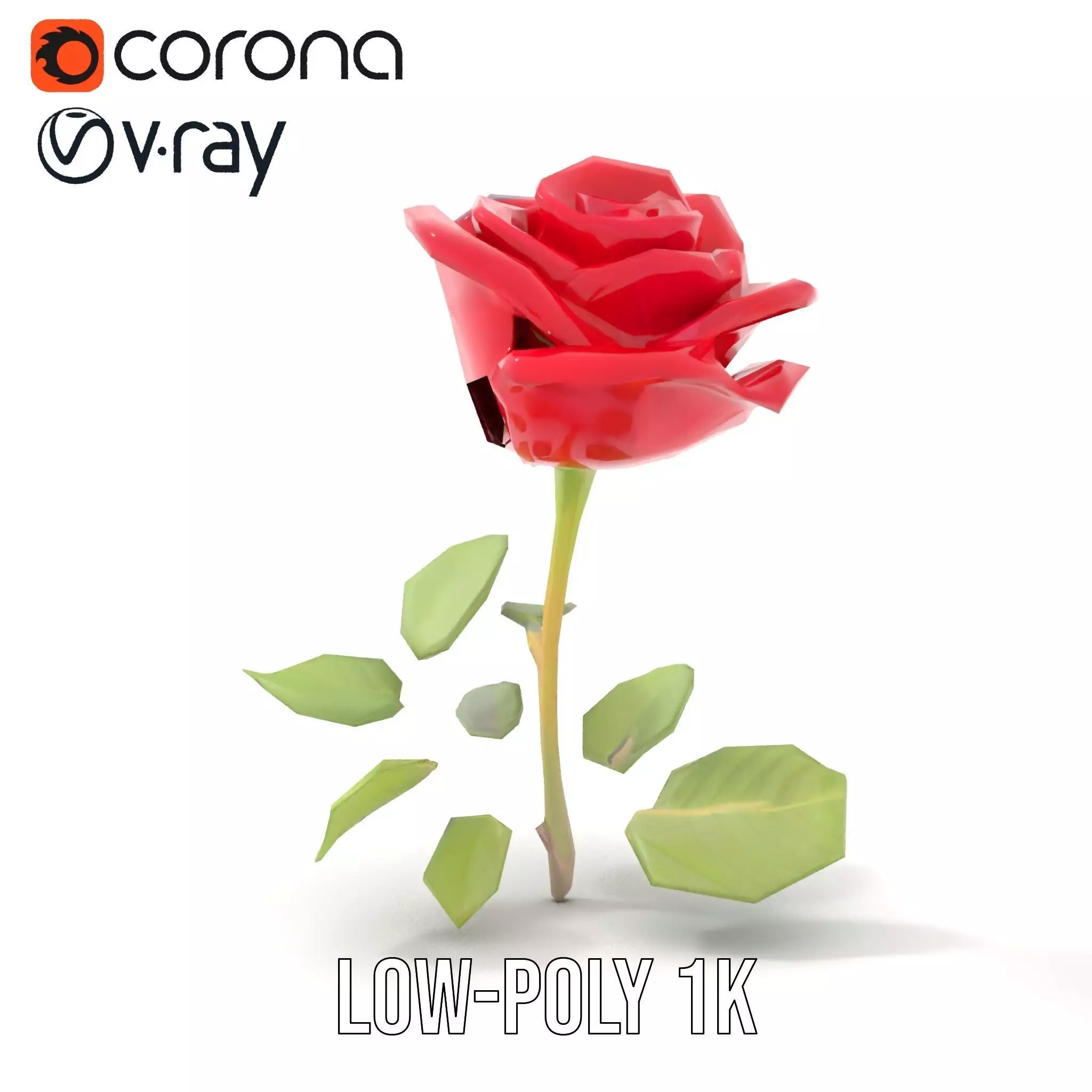 Red Rose Floral model pack Low-poly 3D model_8