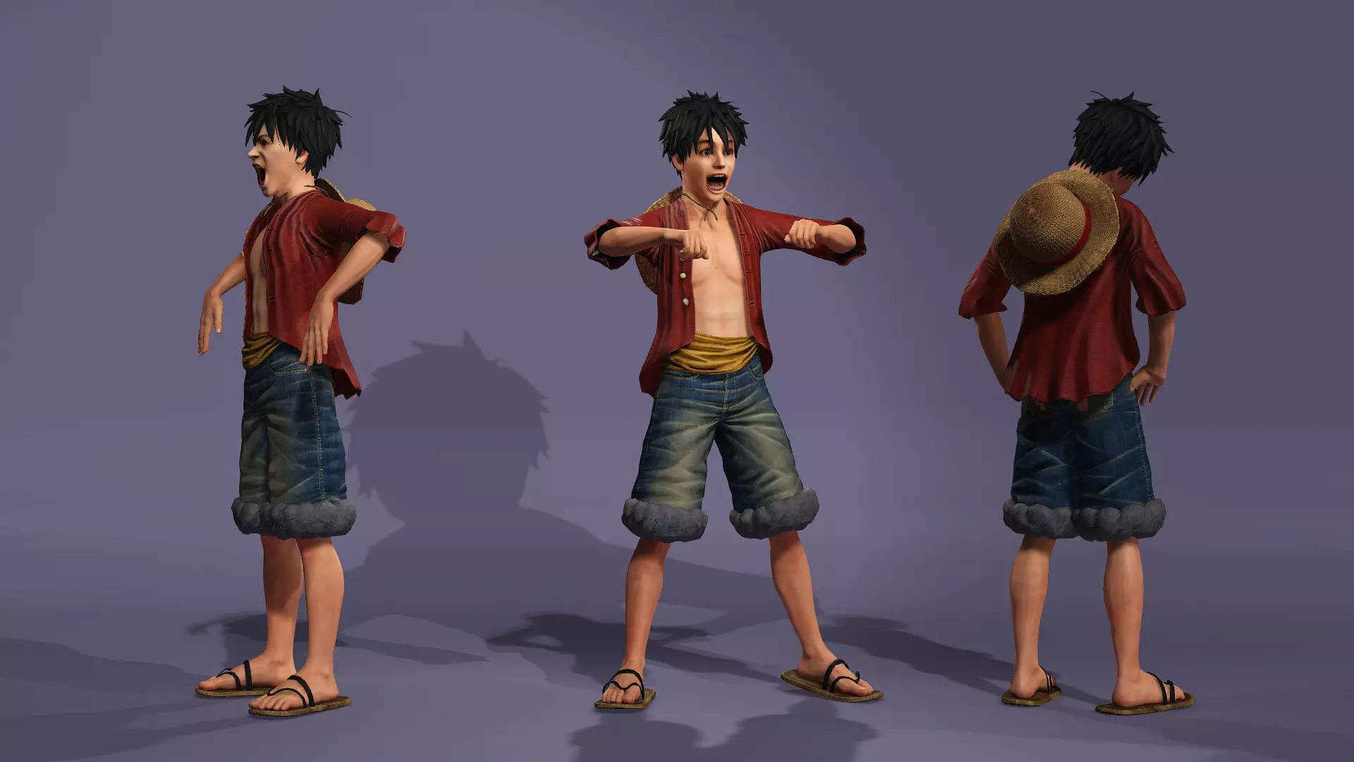 Next-Gen Realistic Luffy Character ONE PIECE Gokuraku Jodo dance 3D model_10