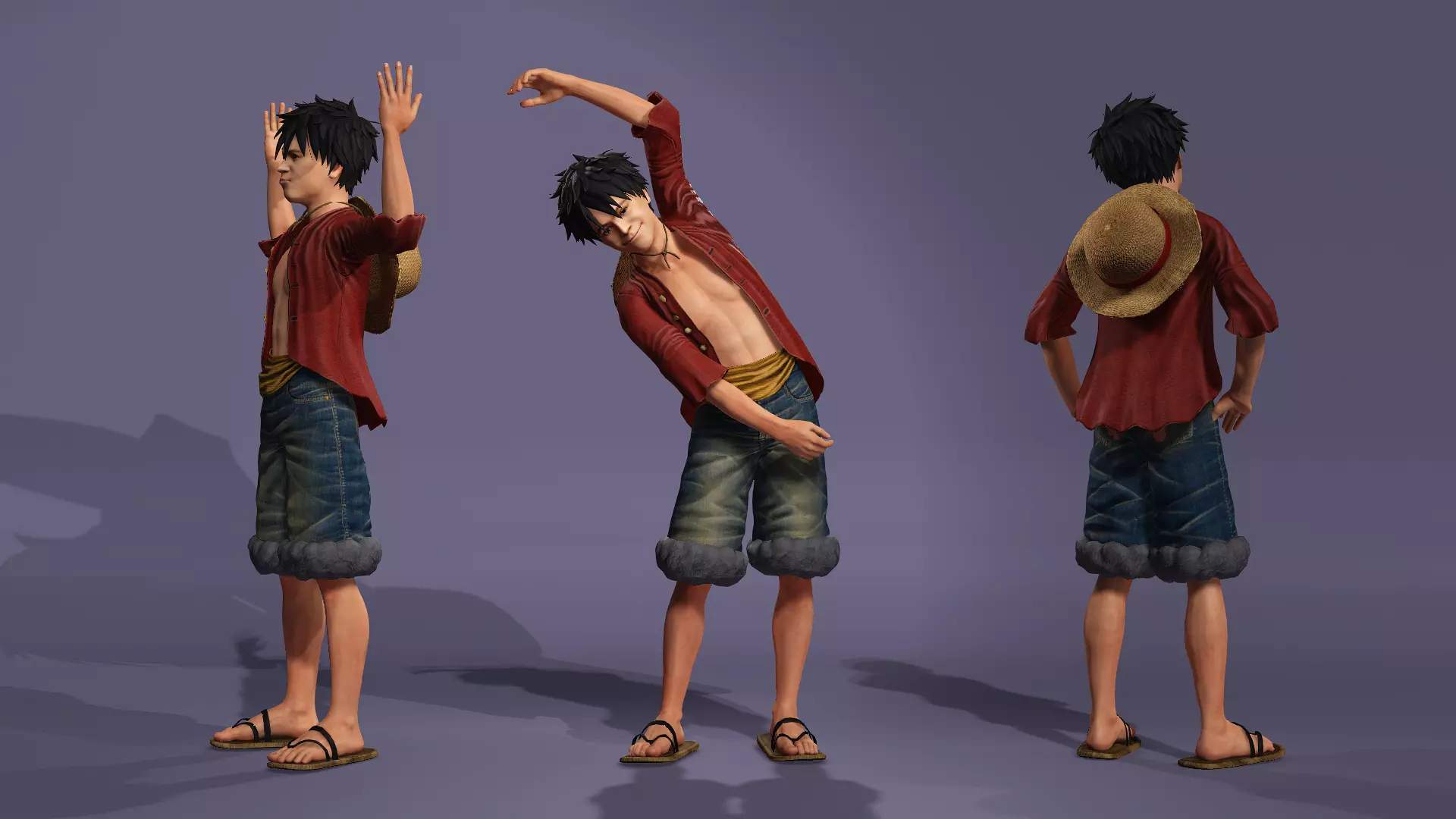 Next-Gen Realistic Luffy Character ONE PIECE Gokuraku Jodo dance 3D model_8