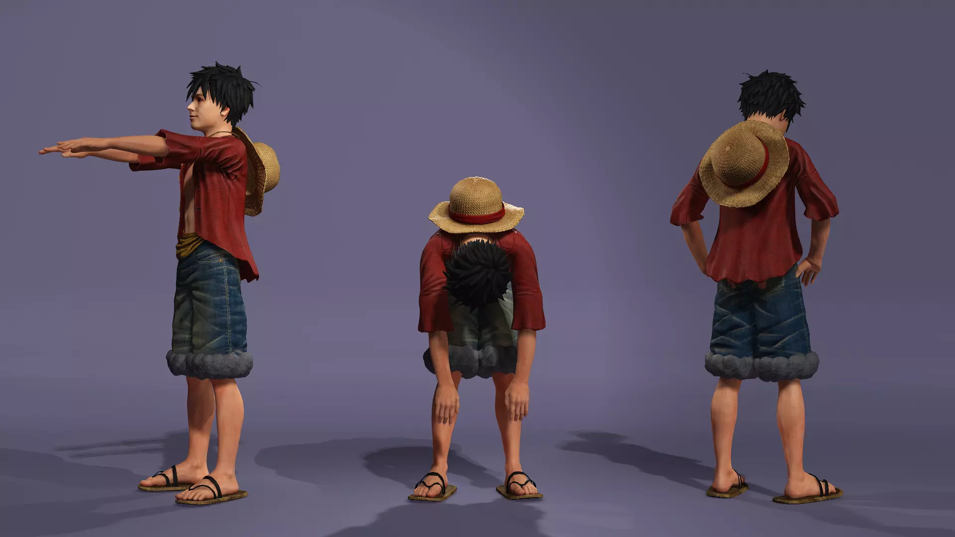 Next-Gen Realistic Luffy Character ONE PIECE Gokuraku Jodo dance 3D model_26