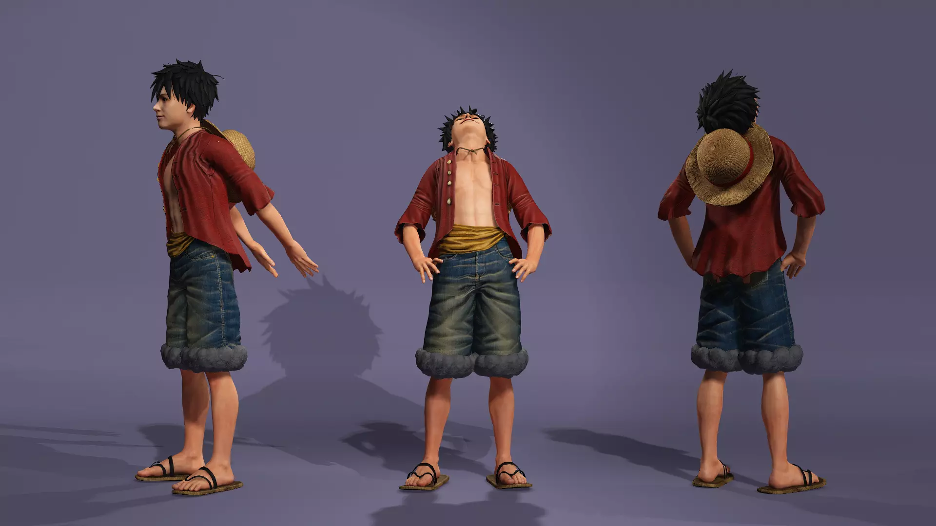 Next-Gen Realistic Luffy Character ONE PIECE Gokuraku Jodo dance 3D model_7