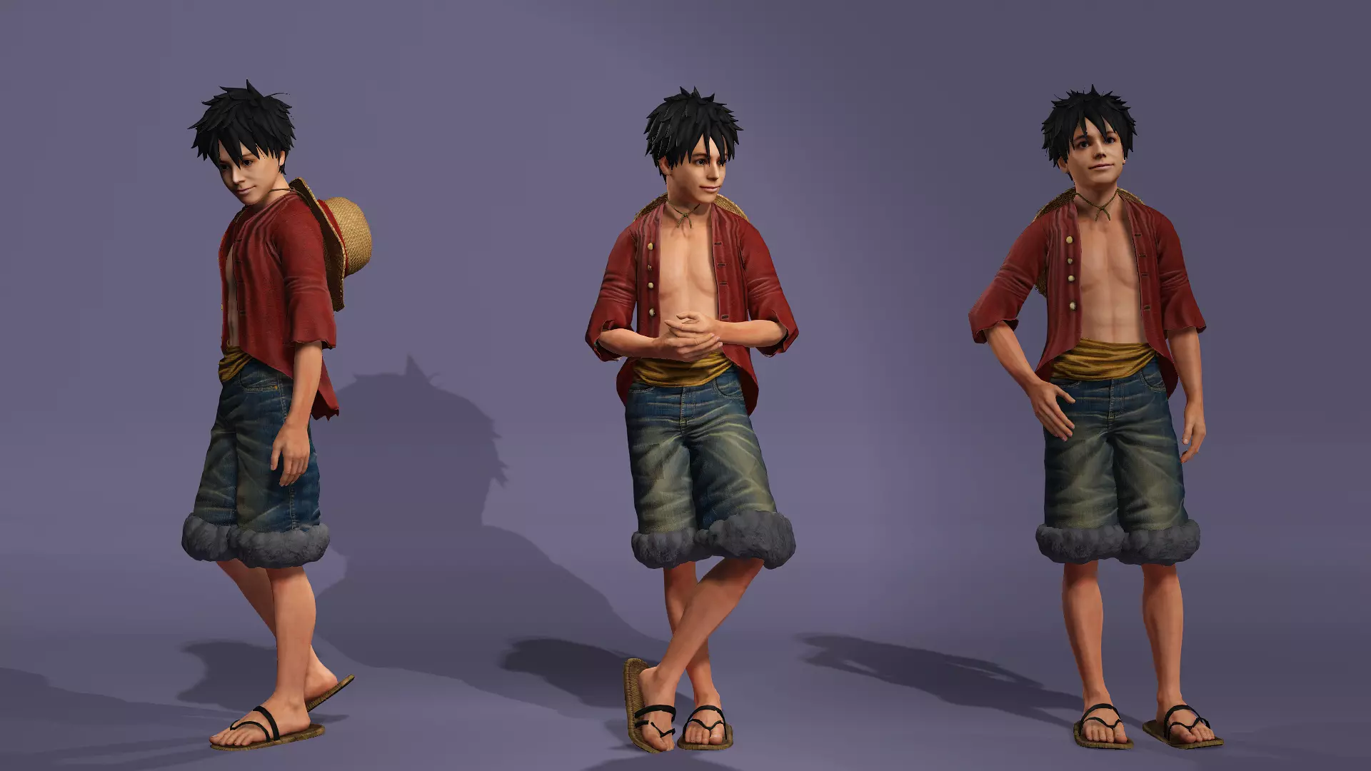 Next-Gen Realistic Luffy Character ONE PIECE Gokuraku Jodo dance 3D model_24