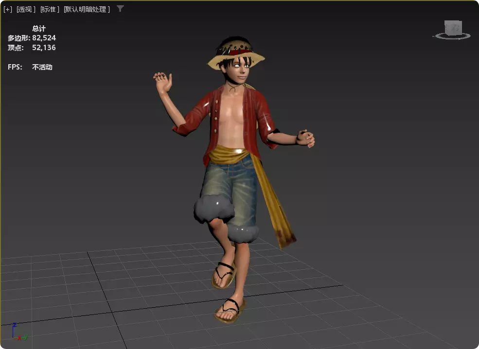 Next-Gen Realistic Luffy Character ONE PIECE Gokuraku Jodo dance 3D model_30