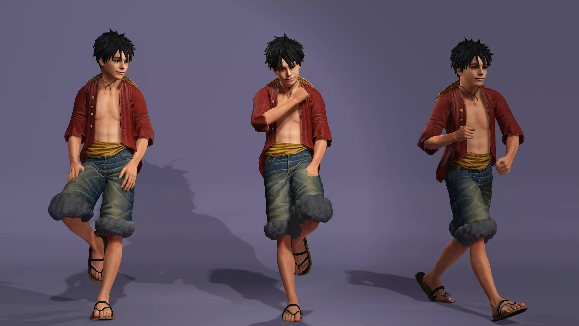 Next-Gen Realistic Luffy Character ONE PIECE Gokuraku Jodo dance 3D model_22