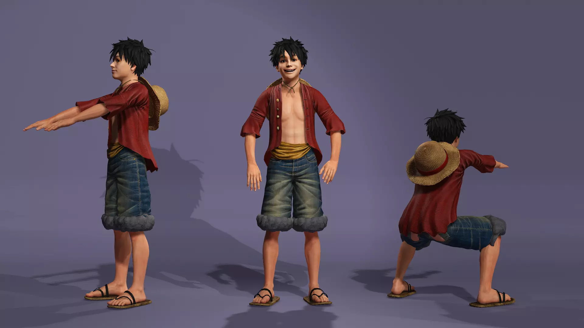 Next-Gen Realistic Luffy Character ONE PIECE Gokuraku Jodo dance 3D model_11