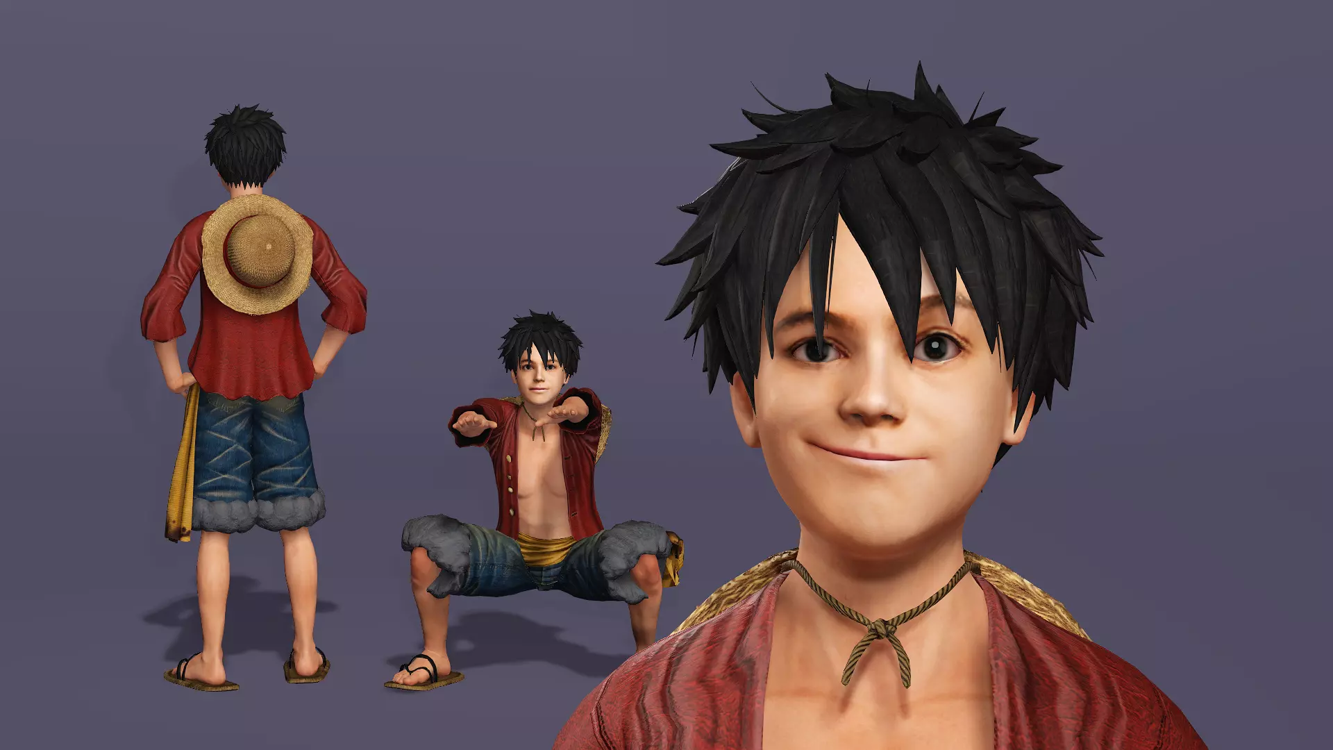 Next-Gen Realistic Luffy Character ONE PIECE Gokuraku Jodo dance 3D model_2