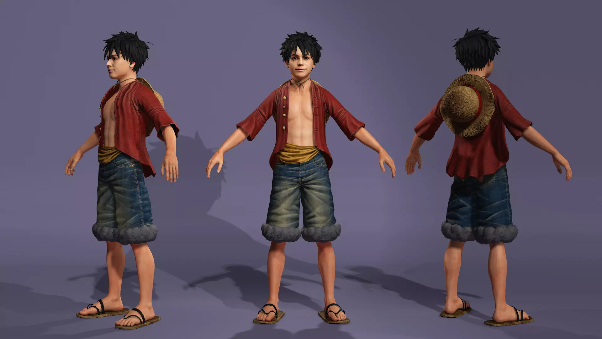 Next-Gen Realistic Luffy Character ONE PIECE Gokuraku Jodo dance 3D model_4