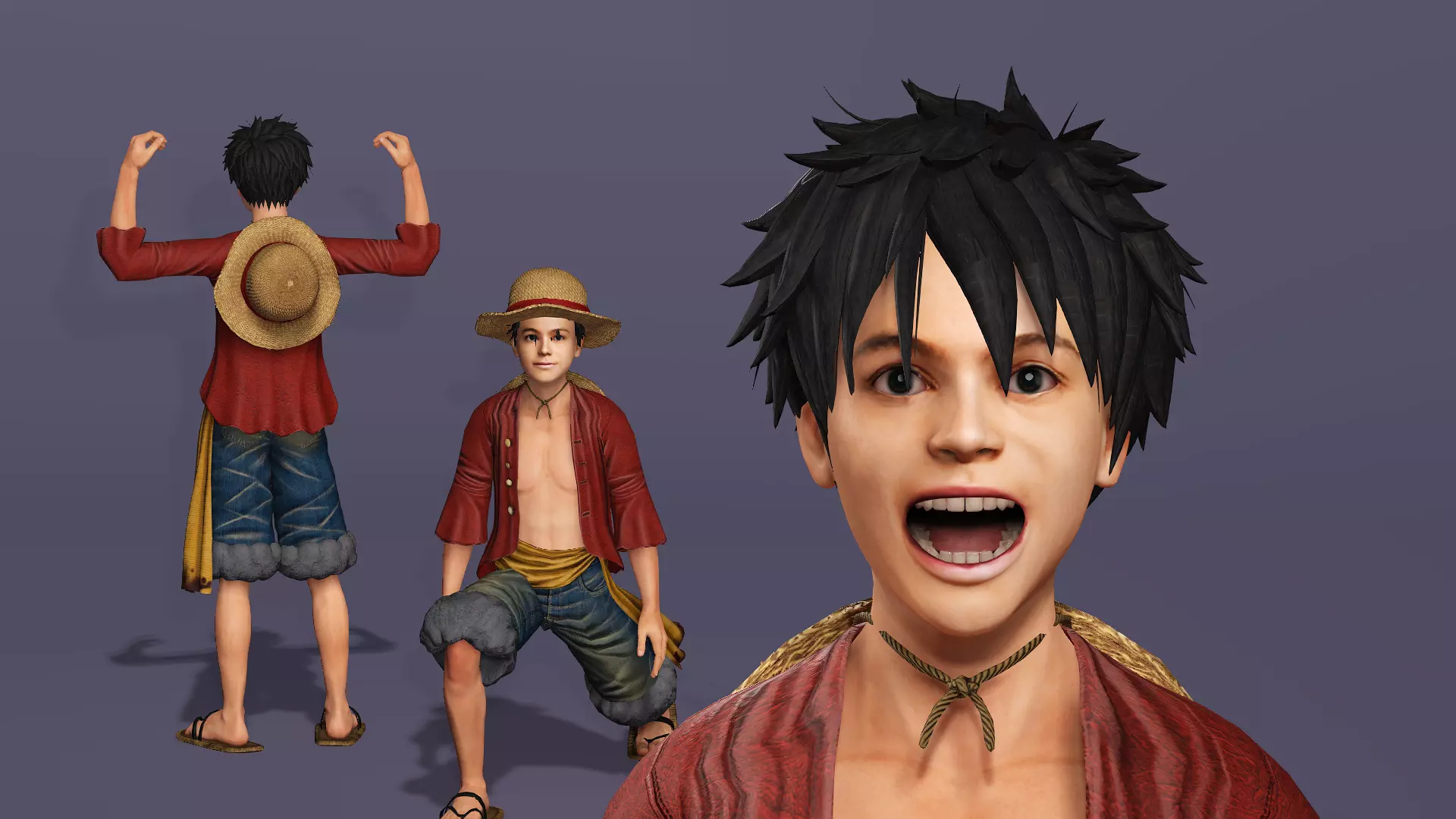 Next-Gen Realistic Luffy Character ONE PIECE Gokuraku Jodo dance 3D model_3