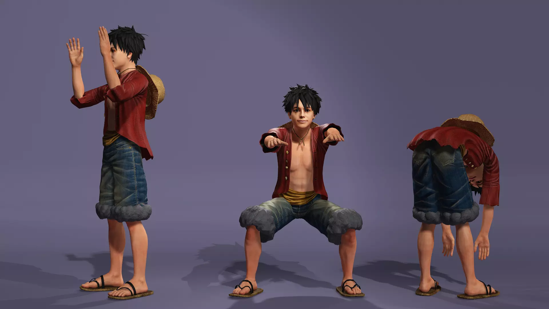 Next-Gen Realistic Luffy Character ONE PIECE Gokuraku Jodo dance 3D model_12