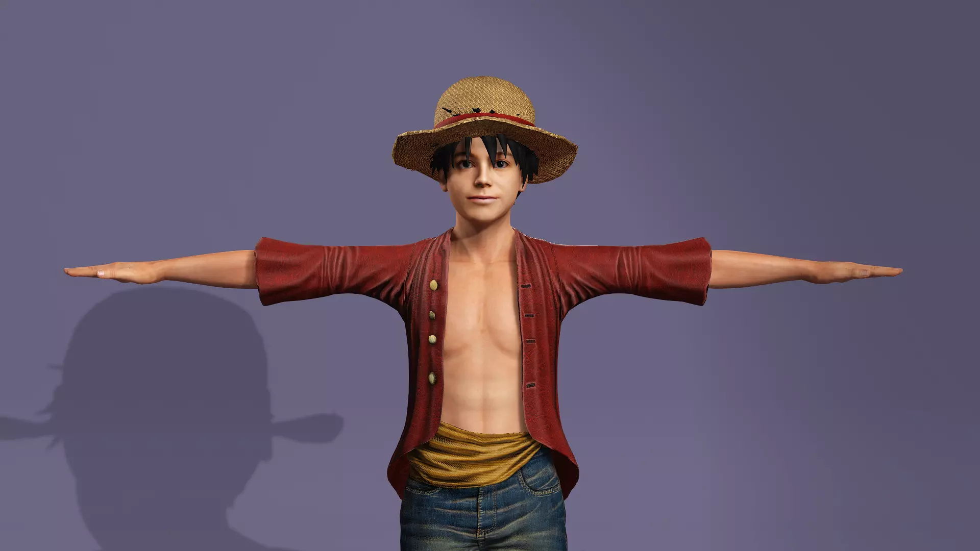 Next-Gen Realistic Luffy Character ONE PIECE Gokuraku Jodo dance 3D model_5