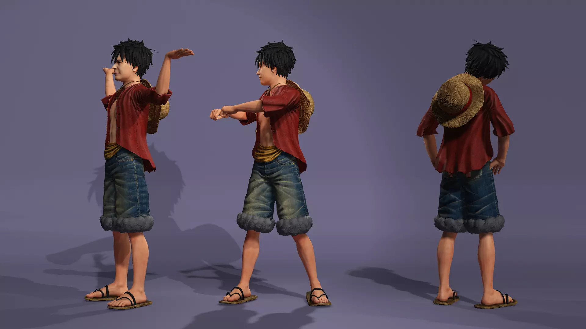 Next-Gen Realistic Luffy Character ONE PIECE Gokuraku Jodo dance 3D model_9