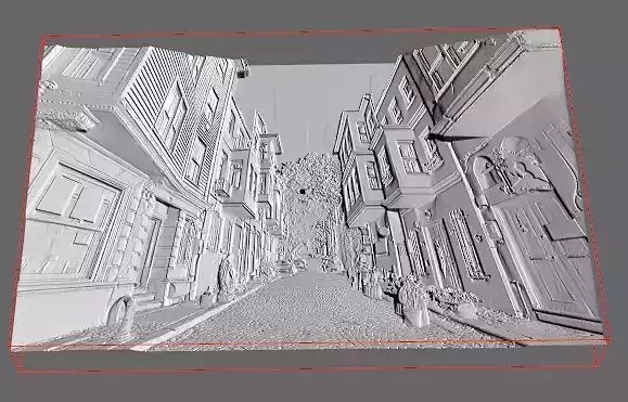istanbul balat street 3d relief 