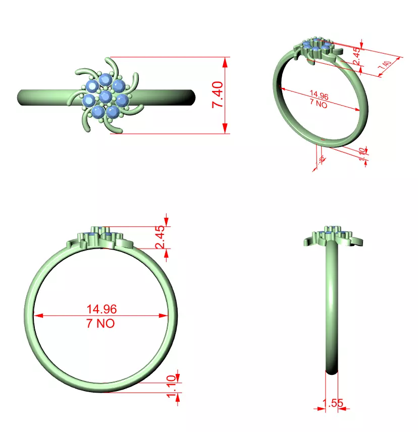Round Cut Diamond Engagement Wedding Ring 3DM STL Video 3D print model_12