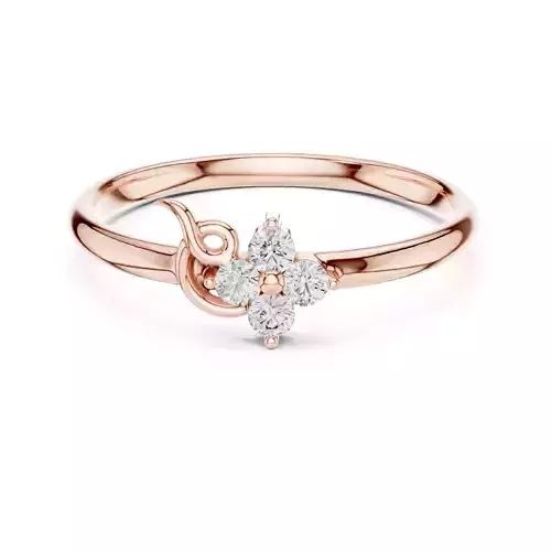 Four Stone Round Diamond Engagement Wedding Ring 3DM STL Video