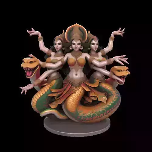 1964   Indian Serpent Woman Dancer on Pedestal