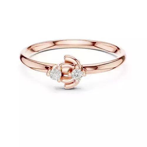 Two Stone Round Diamond Engagement Wedding Ring 3DM STL Video