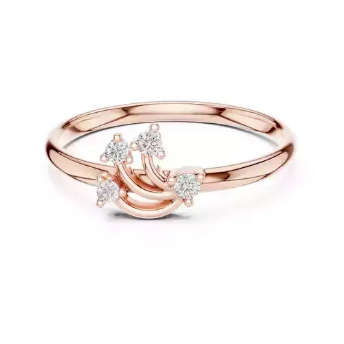 Four Round Cut Diamond Engagement Wedding Ring 3DM STL Video